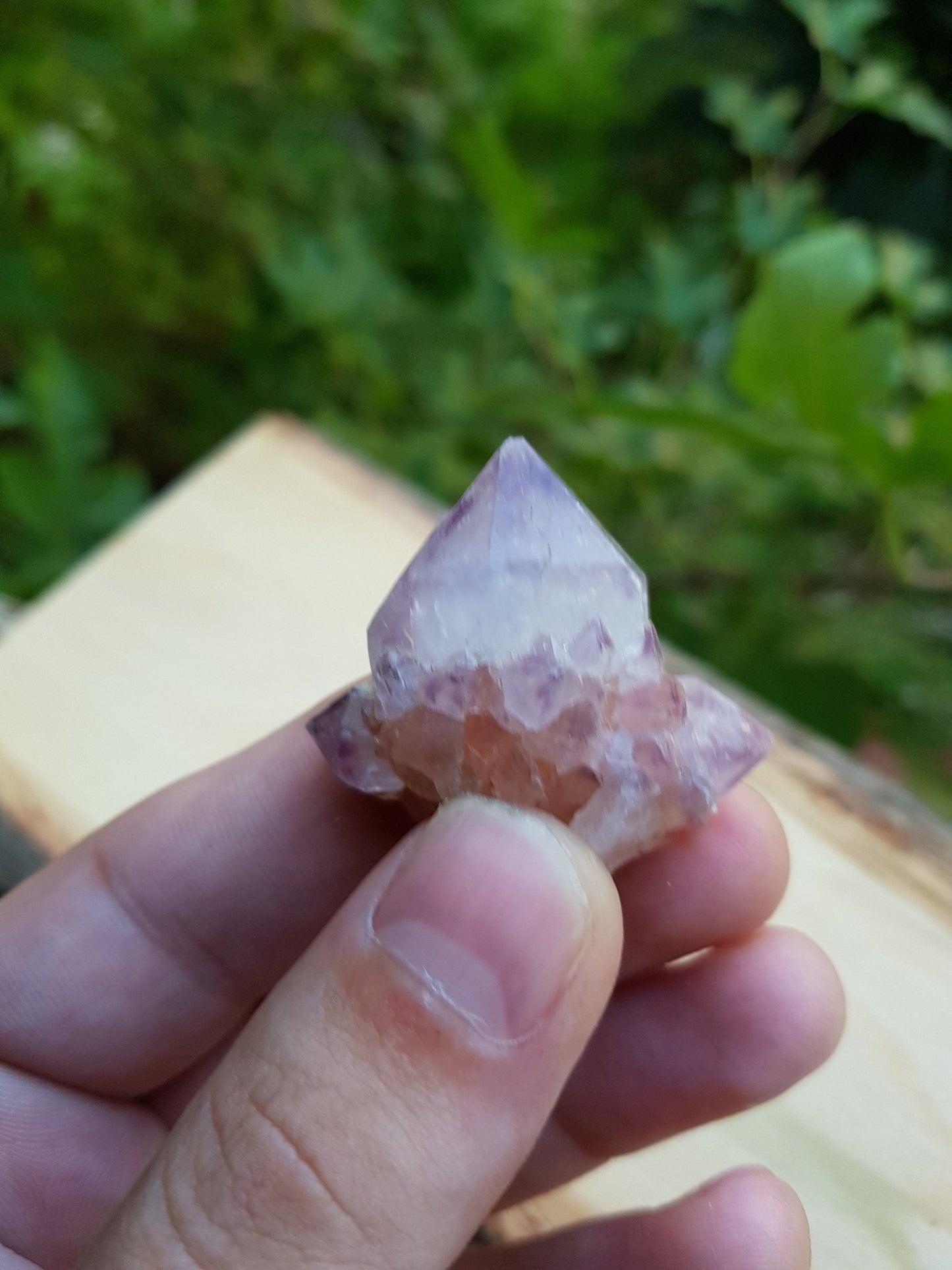 Amethyst Spirit Quartz Cluster: Natural Cactus Quartz Crystal - LunarGem -