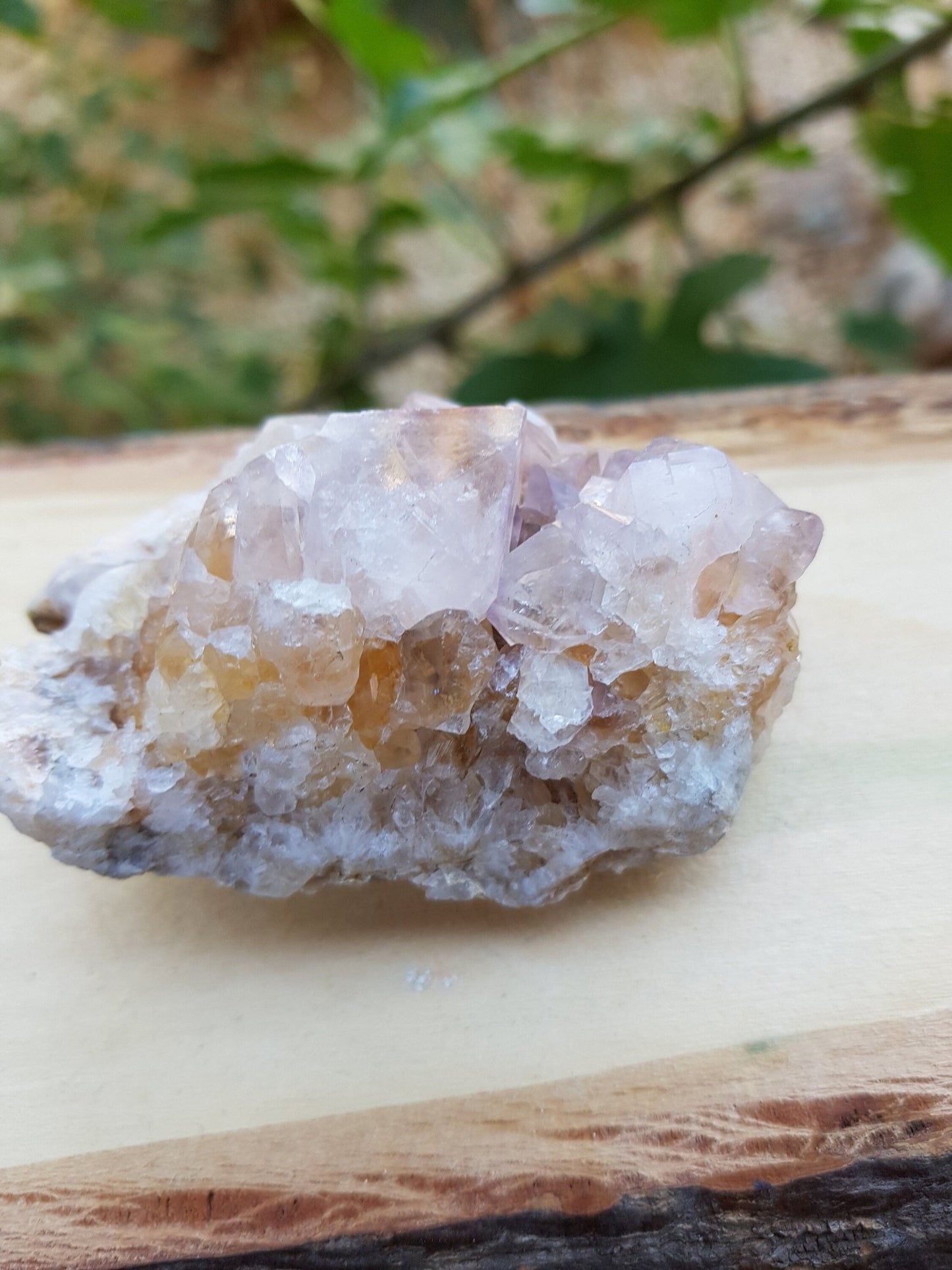 Amethyst Spirit Quartz Cluster: South African Cactus Quartz (119gm) - LunarGem -