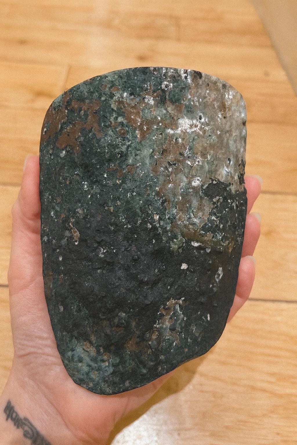 Large Amethyst with Calcite Point on Display Stand, 2.66 lb / 1209 g Mineral Specimen