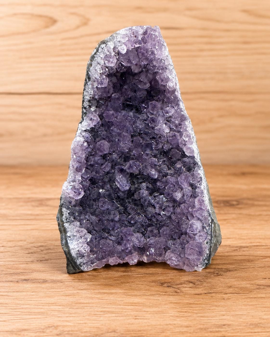 Purple amethyst cluster, cutbase freeform amethyst cathedral