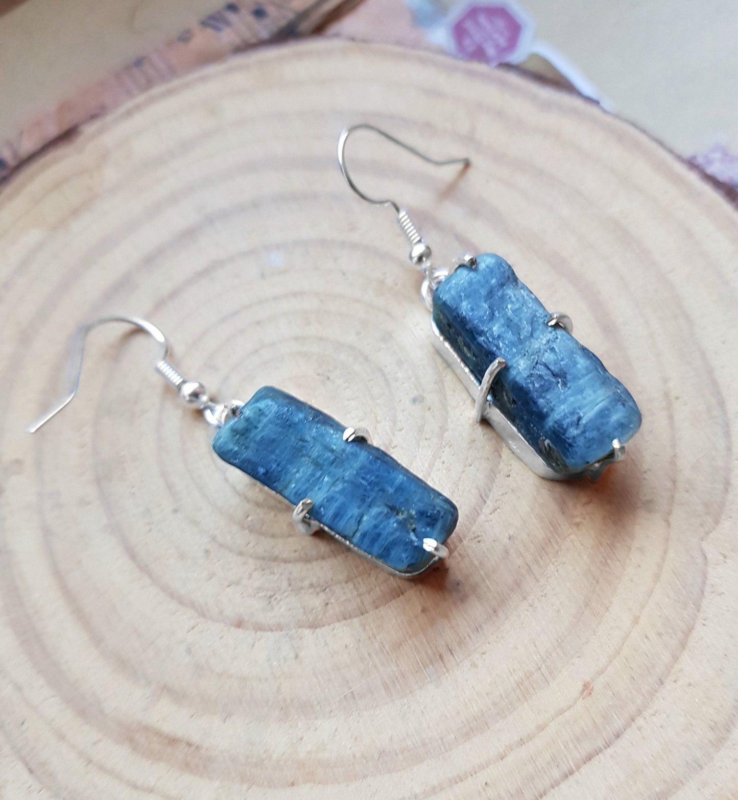 Kyanite Necklace and Earrings Set: Recycled Sterling Silver Jewelry - LunarGem -