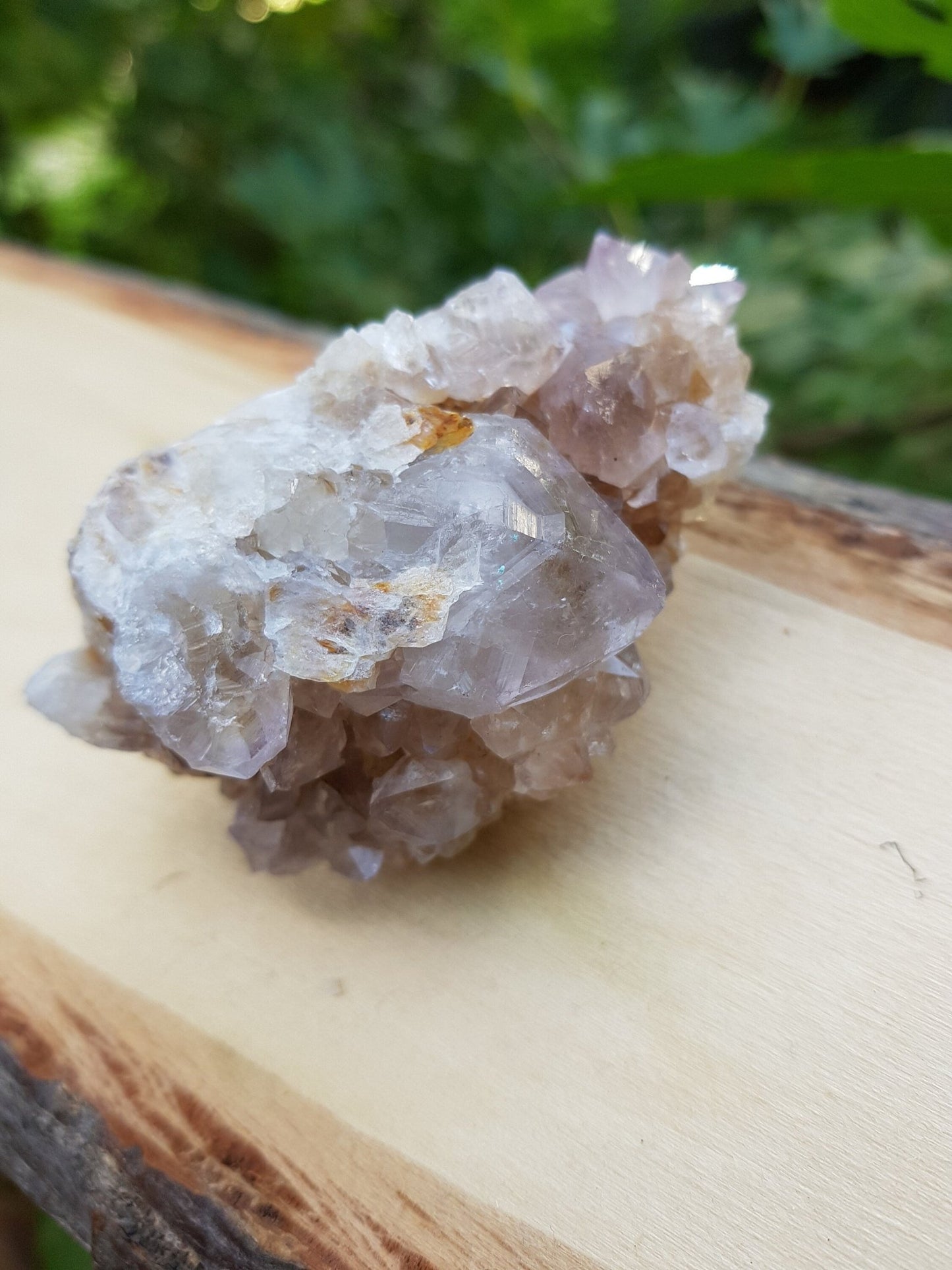 Lavender Amethyst Spirit Quartz Cluster: Cactus Quartz Crystals - LunarGem -
