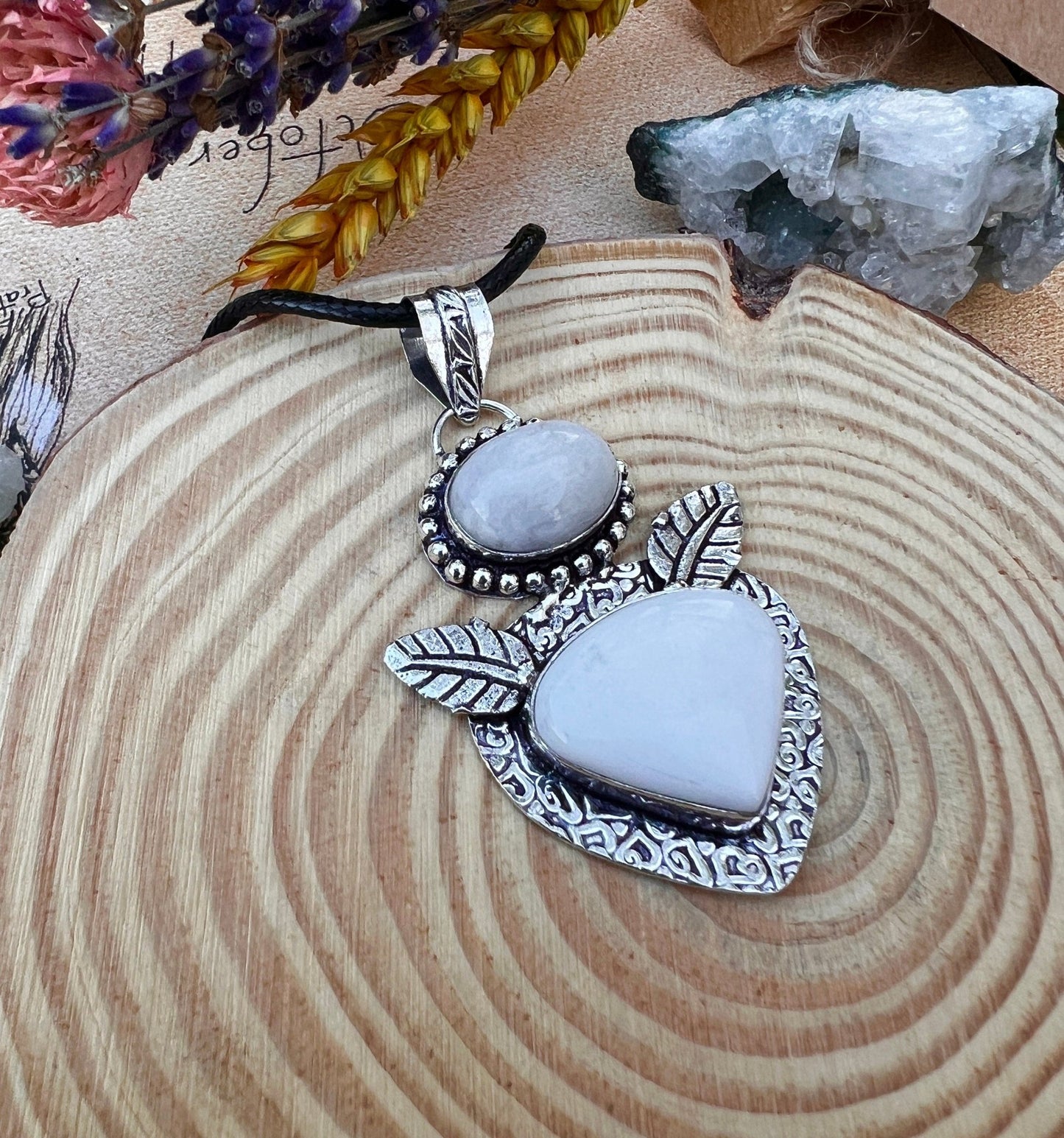 Multi Stone Rainbow Moonstone Pendant In Sterling Silver, Crystal Necklace, Gemstone Jewellery - LunarGem -