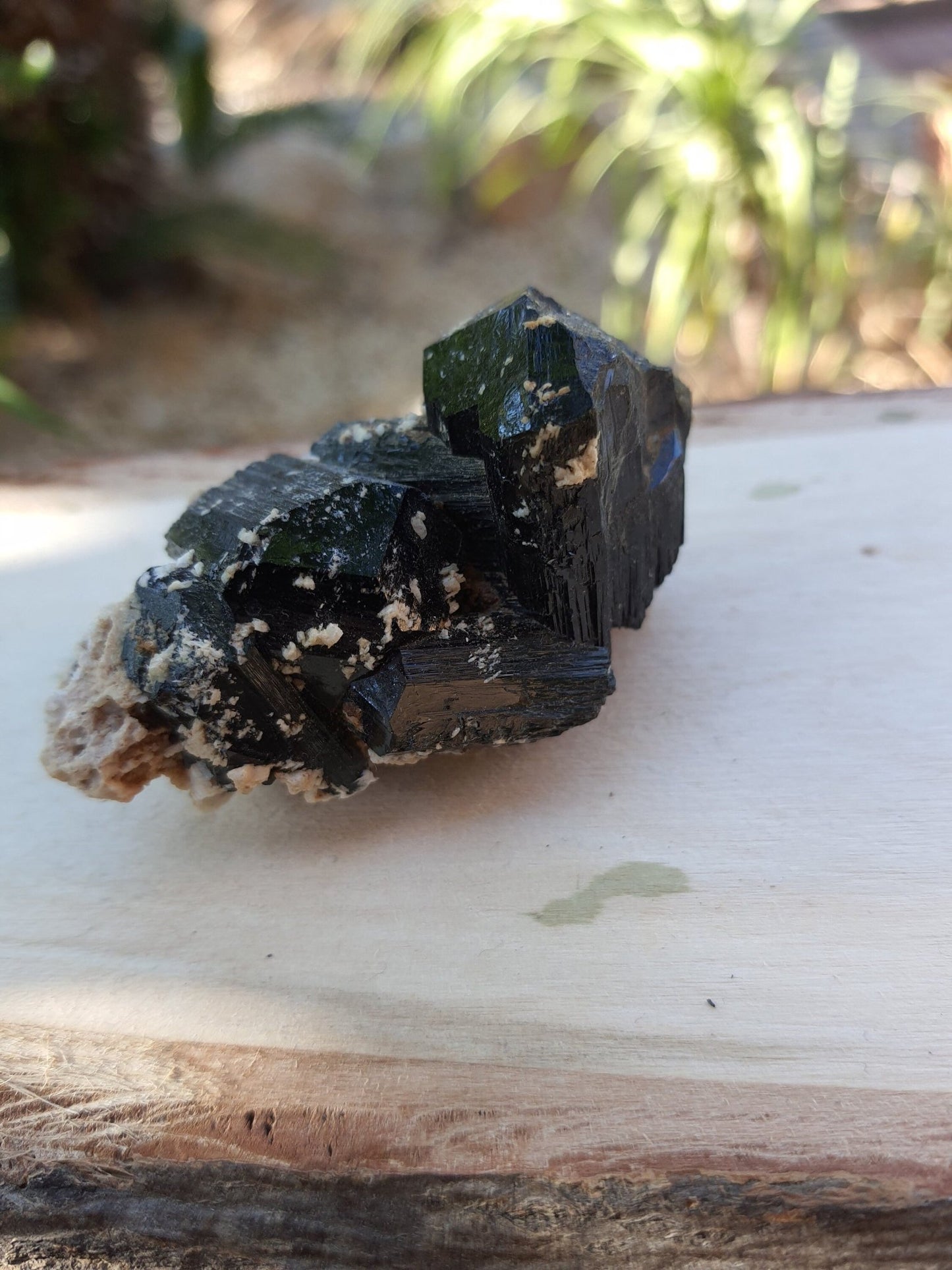 Tourmaline With Orthoclase Feldspar Natural Specimen, Raw Tourmaline crystal, 79g - LunarGem -