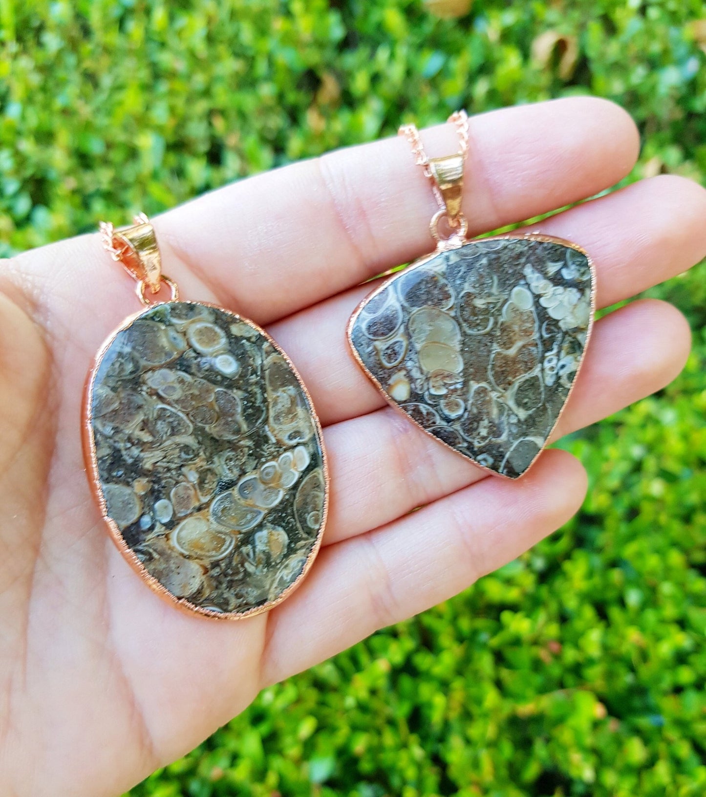 Turtella Jasper Copper Pendant Electroformed Necklace GypsyJewelry - LunarGem - Charms & Pendants