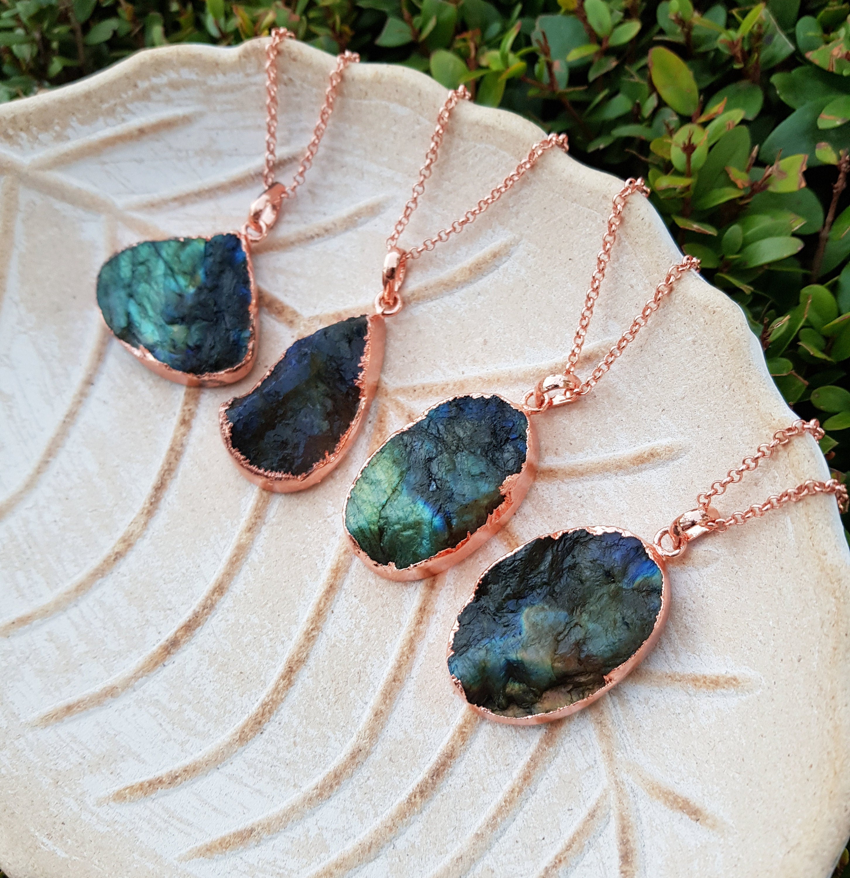 Golden Labradorite // Starburst // Geometric Shapes // on sale Electroformed Copper // Pendant Necklace // Pear