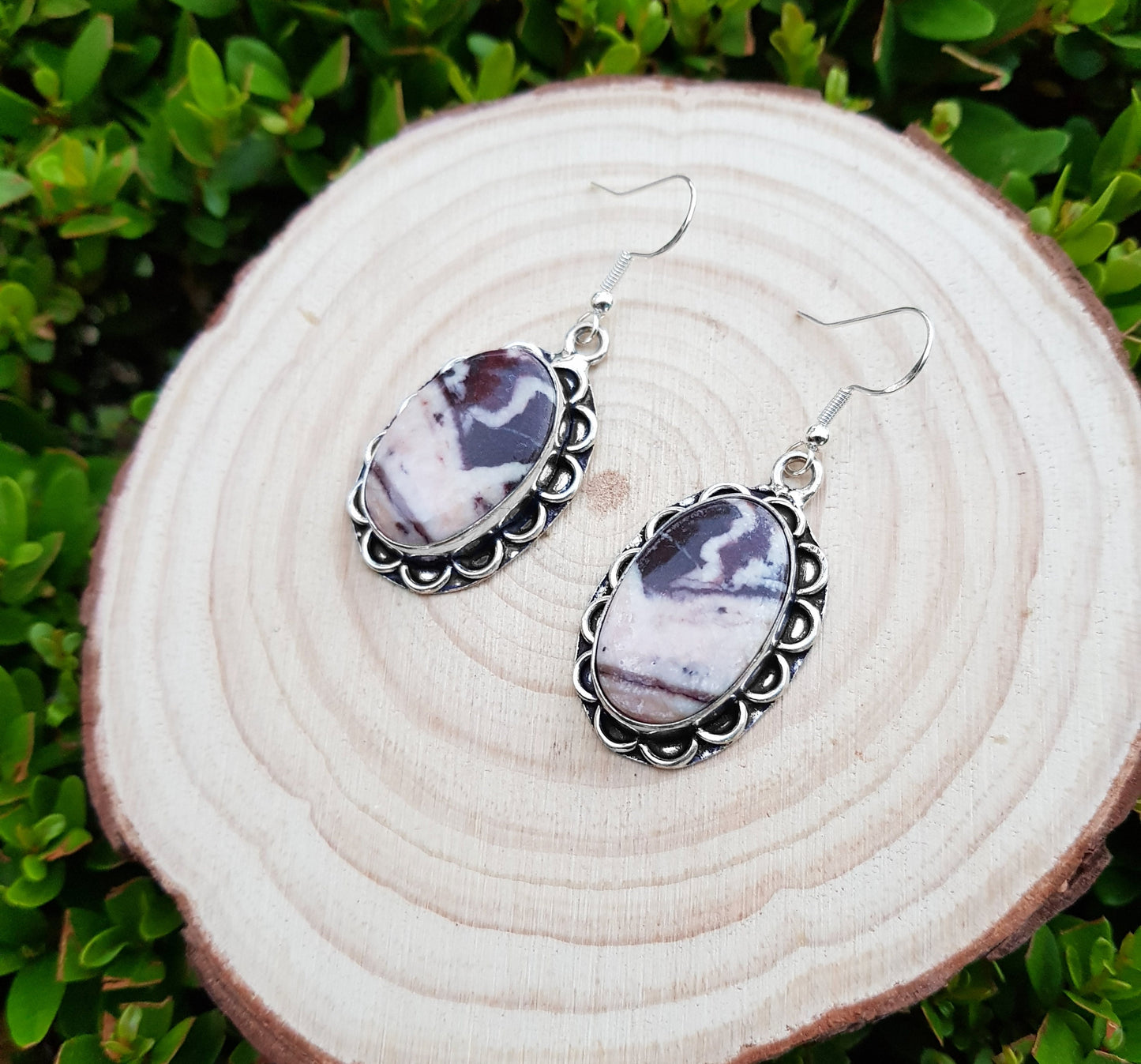 Coconut Jasper Earrings Sterling Silver Gemstone Earrings Boho Earrings Unique Gift One Of A Kind Jewellery Ethnic Earrings