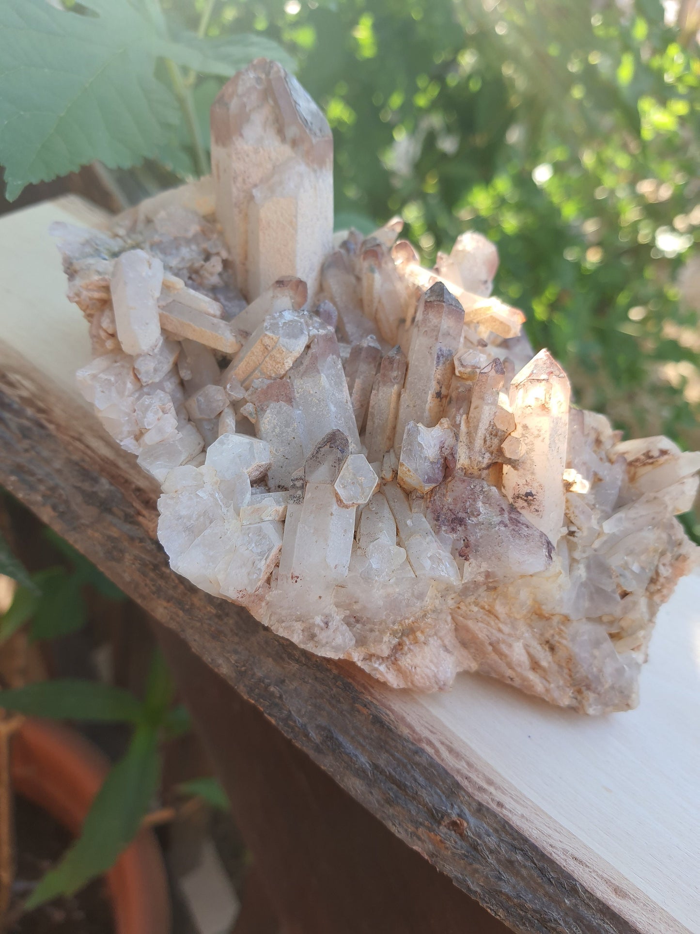 Rare Big Hematite Included Quartz Cluster 821g, Mineral Specimen Natural Quartz Cluster