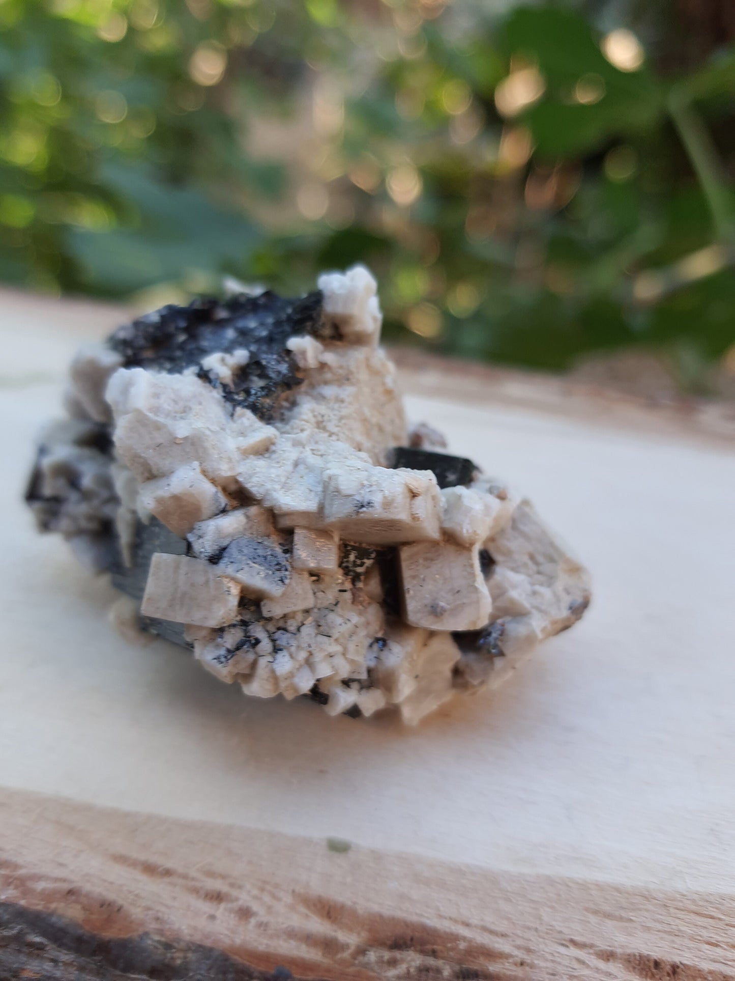 Tourmaline With Orthoclase Feldspar Natural Specimen, Raw Tourmaline crystal, 56g