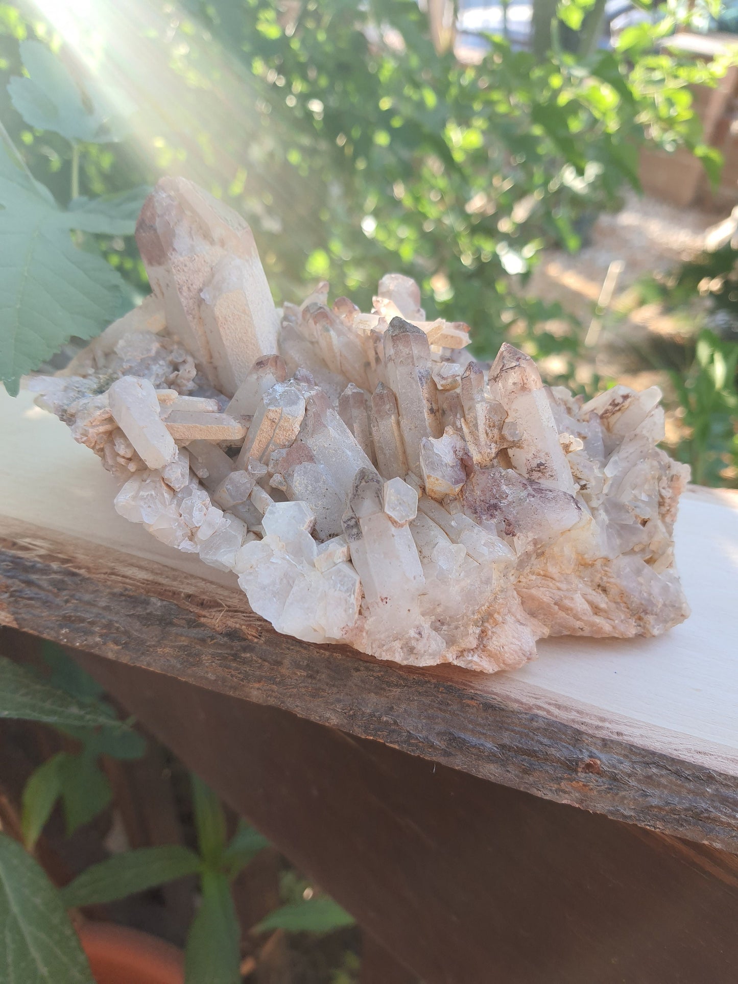 Rare Big Hematite Included Quartz Cluster 821g, Mineral Specimen Natural Quartz Cluster