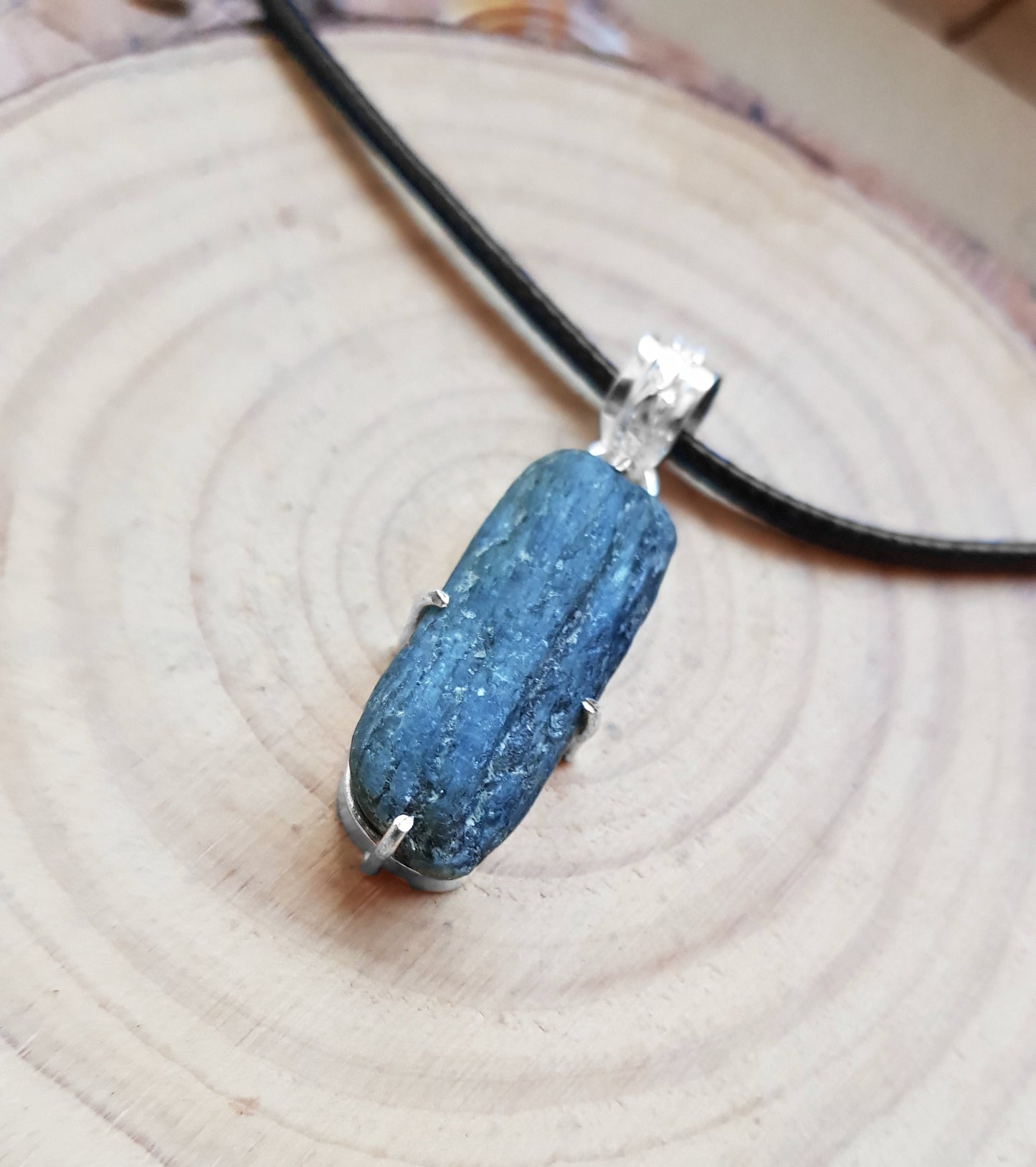 Natural Kyanite Necklace And Earrings Set In Sterling Silver Statement Gemstone Jewellery One Of A Kind