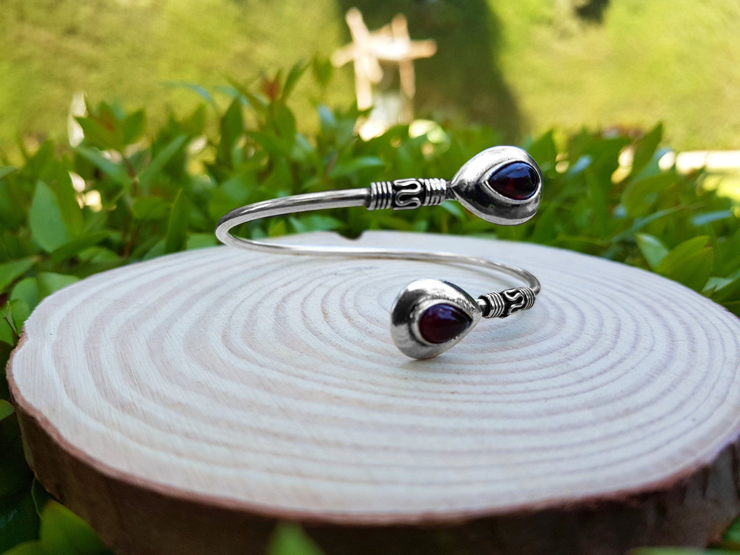 Rubellite Bracelet In Sterling Silver Adjustable Bracelet One Of A Kind Boho Bracelet - LunarGem -