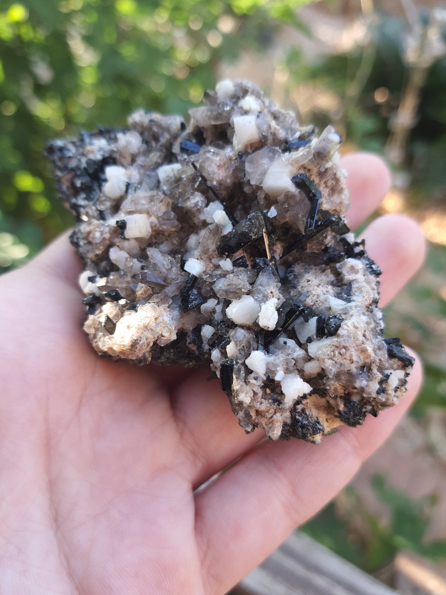 Aegirine, Orthoclase & Smoky Quartz Specimen: Raw Crystal from Malawi (122g) - LunarGem - 