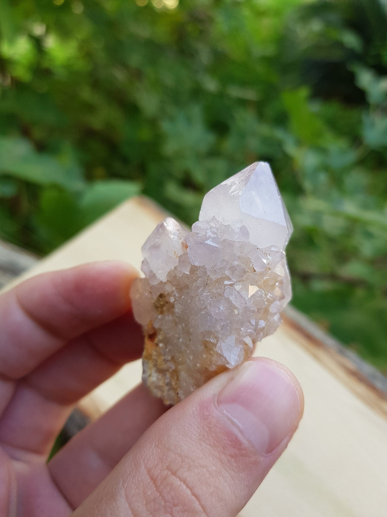 Amethyst Spirit Quartz Cluster: Natural Cactus Quartz - LunarGem - 