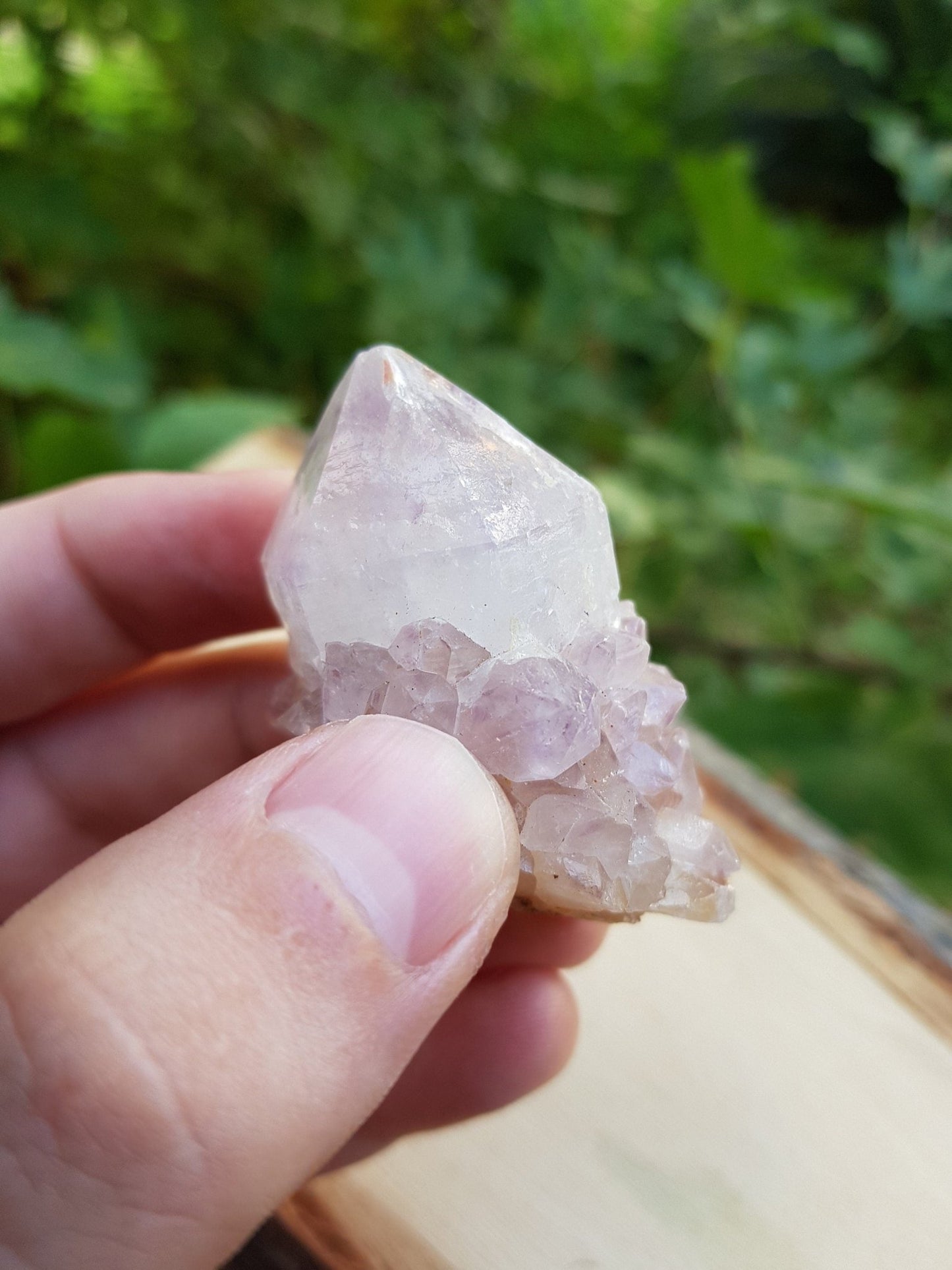 Amethyst Spirit Quartz Cluster: Natural Cactus Quartz - LunarGem - 