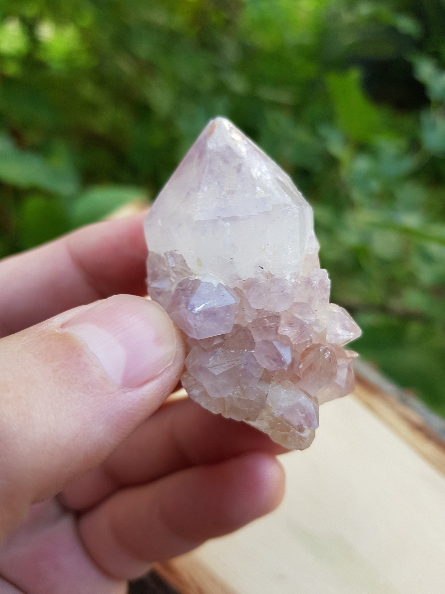 Amethyst Spirit Quartz Cluster: Natural Cactus Quartz - LunarGem - 