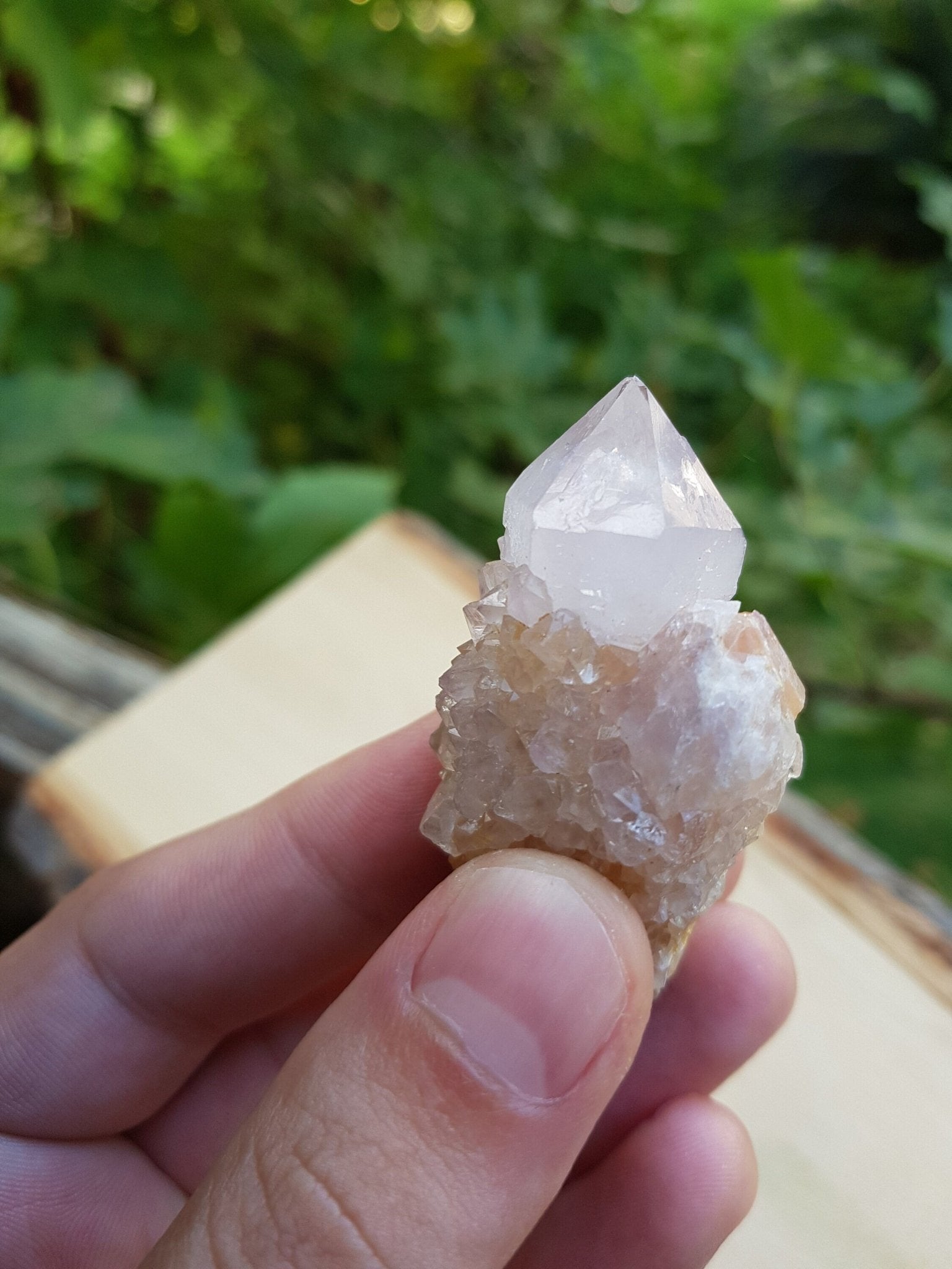 Amethyst Spirit Quartz Cluster: Natural Cactus Quartz - LunarGem - 