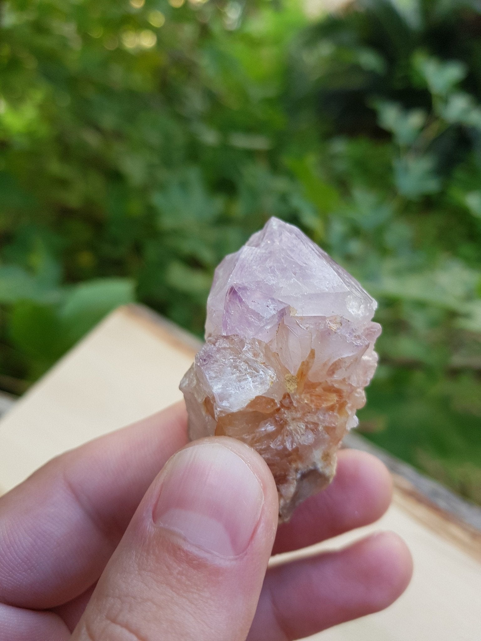 Amethyst Spirit Quartz Cluster: Natural Cactus Quartz - LunarGem - 