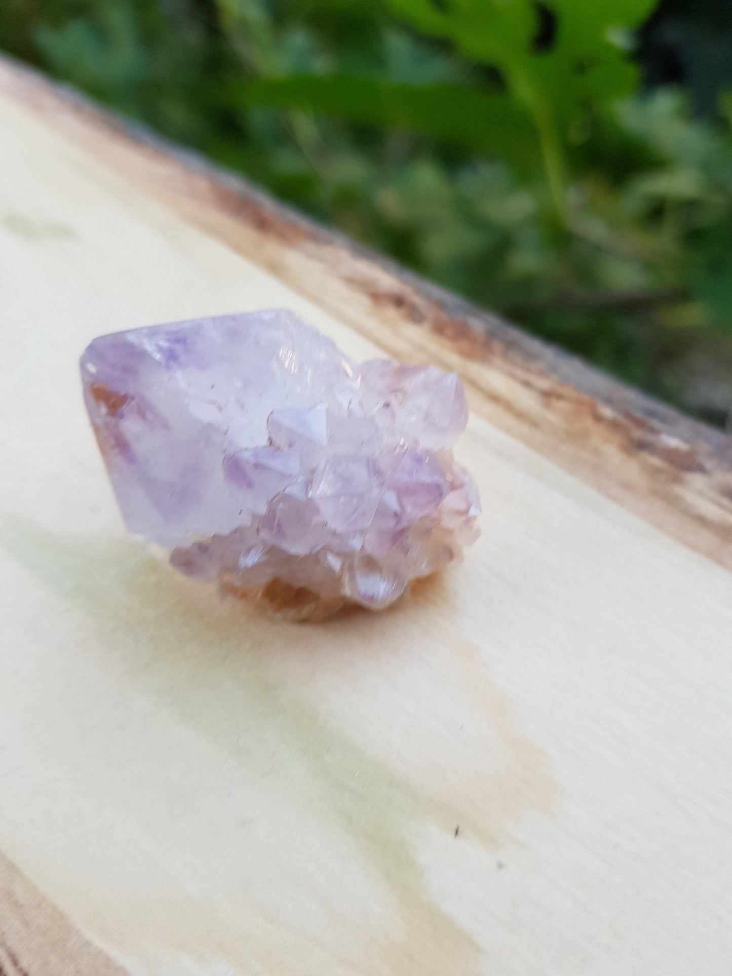 Amethyst Spirit Quartz Cluster: Natural Cactus Quartz Crystal - LunarGem - 
