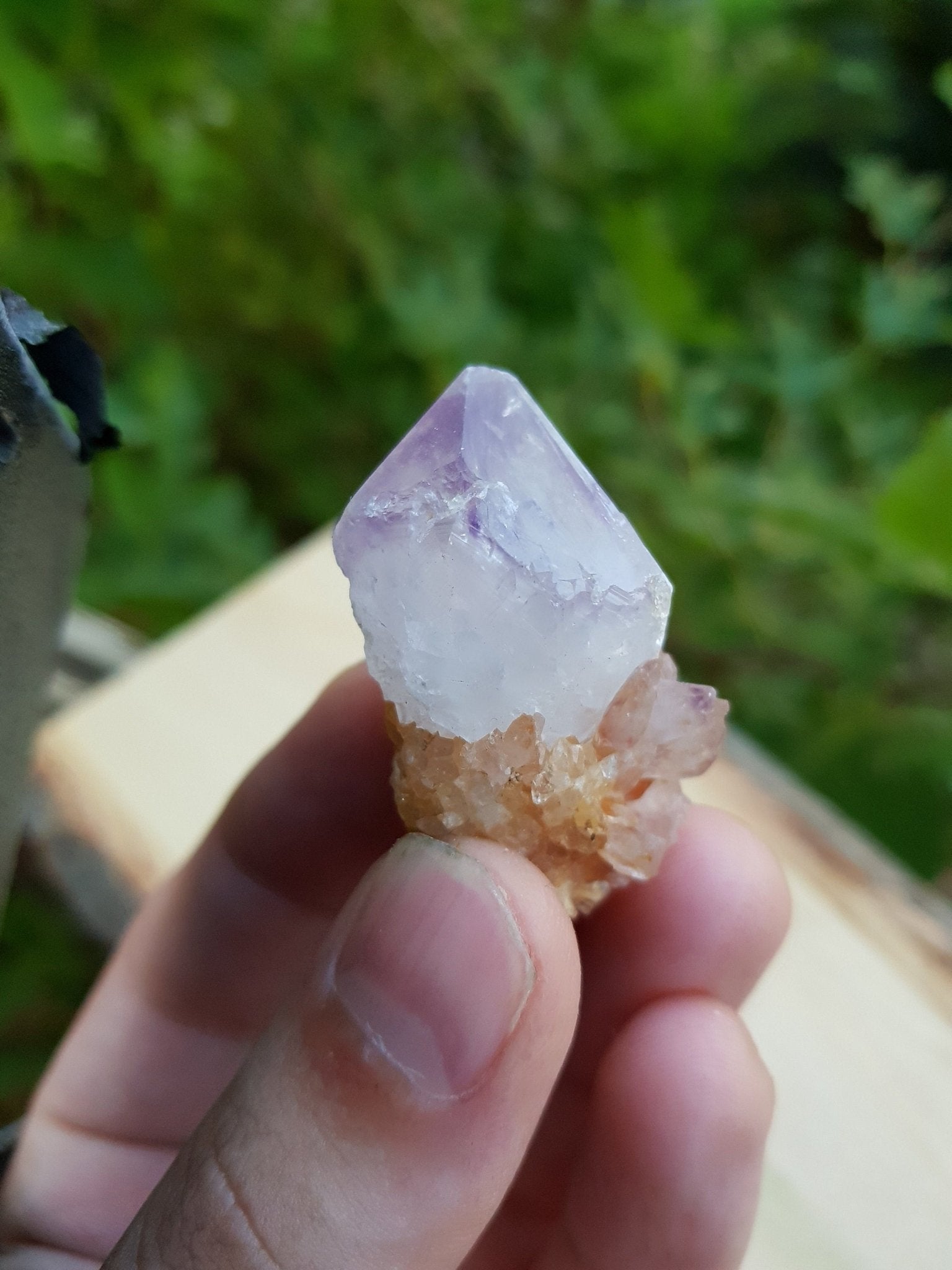 Amethyst Spirit Quartz Cluster: Natural Cactus Quartz Crystal - LunarGem - 