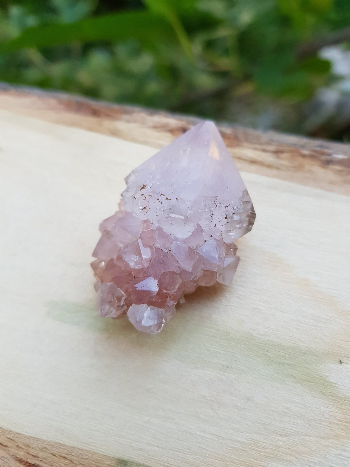 Amethyst Spirit Quartz Cluster: Natural Cactus Quartz Crystal - LunarGem - 