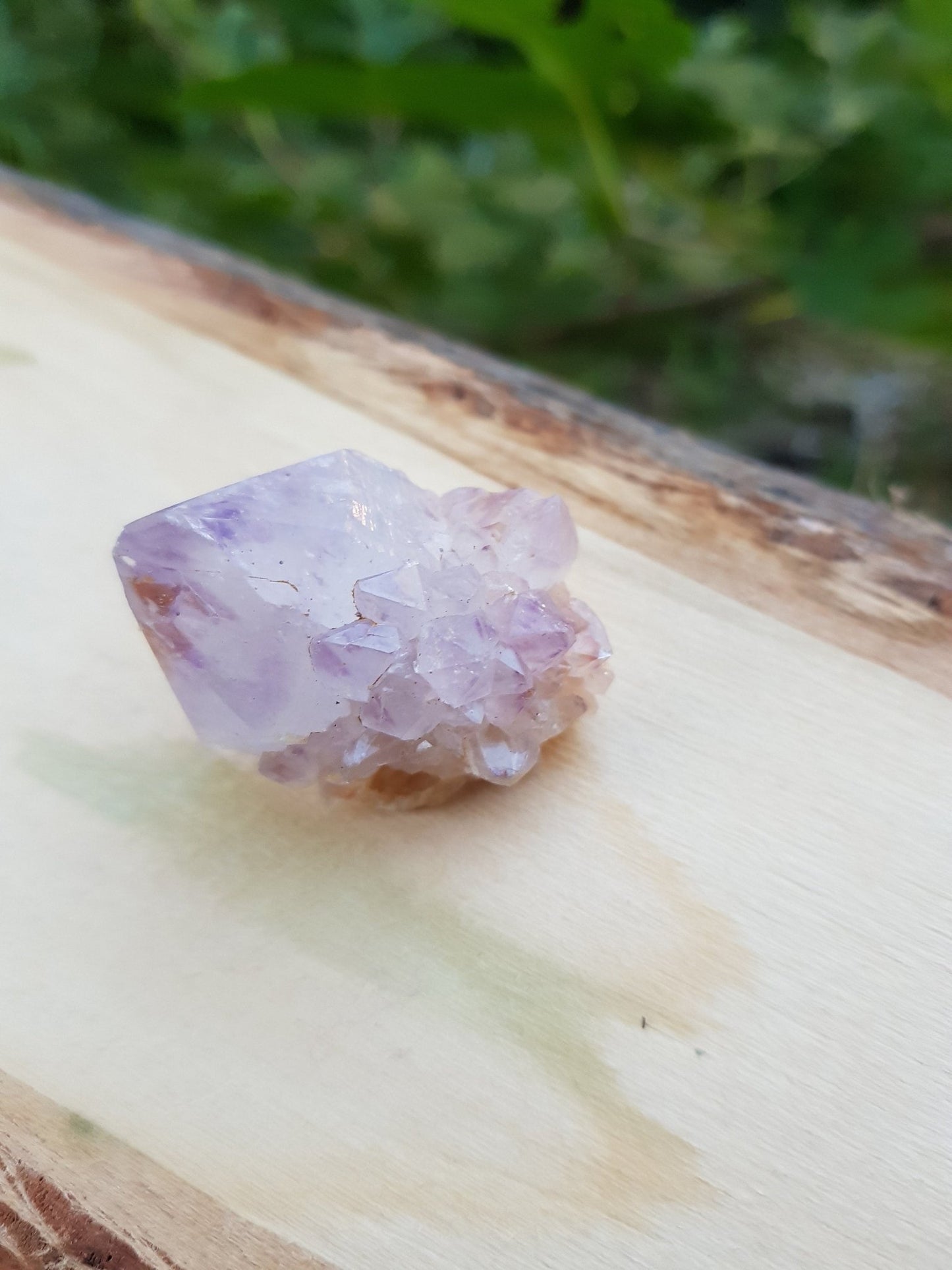 Amethyst Spirit Quartz Cluster: Natural Cactus Quartz Crystal - LunarGem - 
