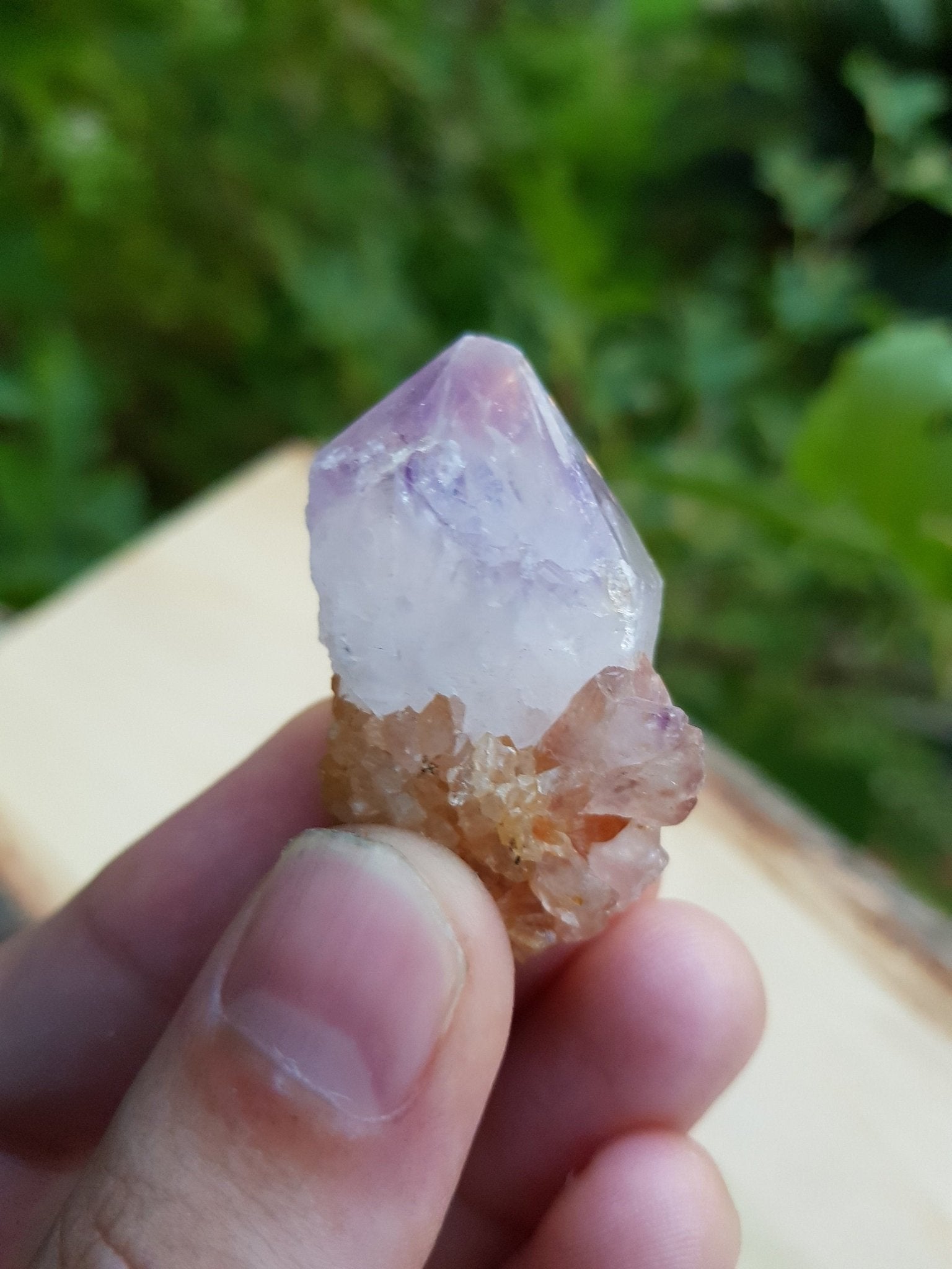 Amethyst Spirit Quartz Cluster: Natural Cactus Quartz Crystal - LunarGem - 