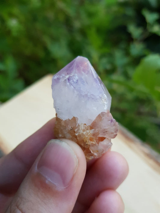 Amethyst Spirit Quartz Cluster: Natural Cactus Quartz Crystal - LunarGem - 