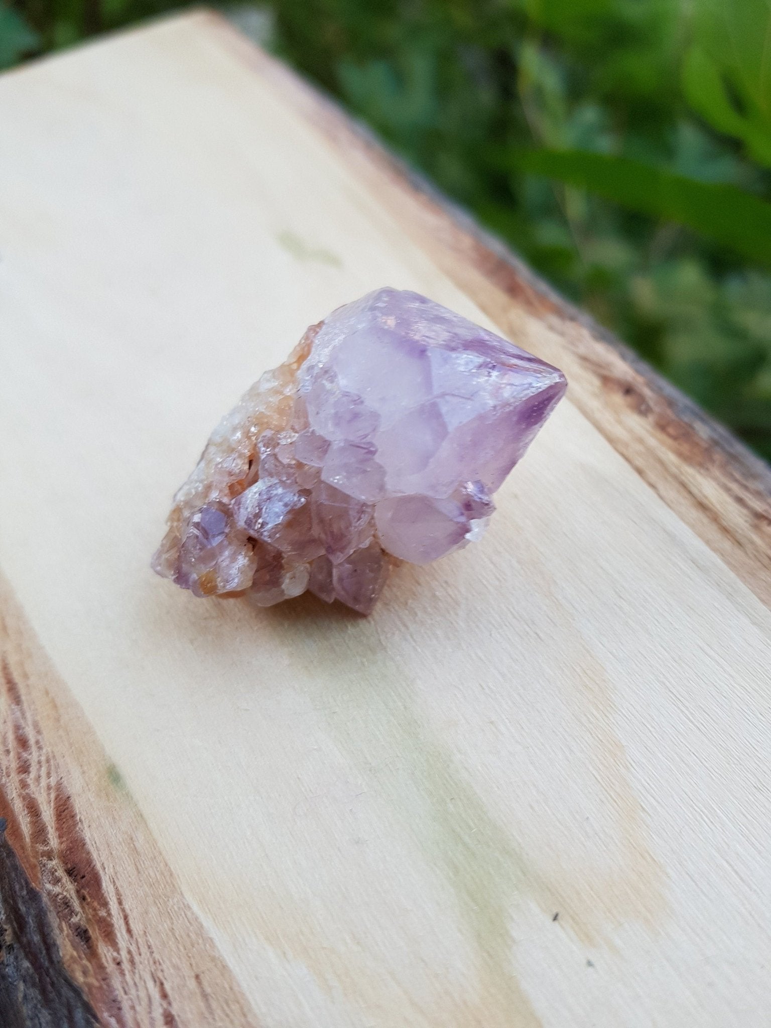 Amethyst Spirit Quartz Cluster: Natural Cactus Quartz Crystal - LunarGem - 