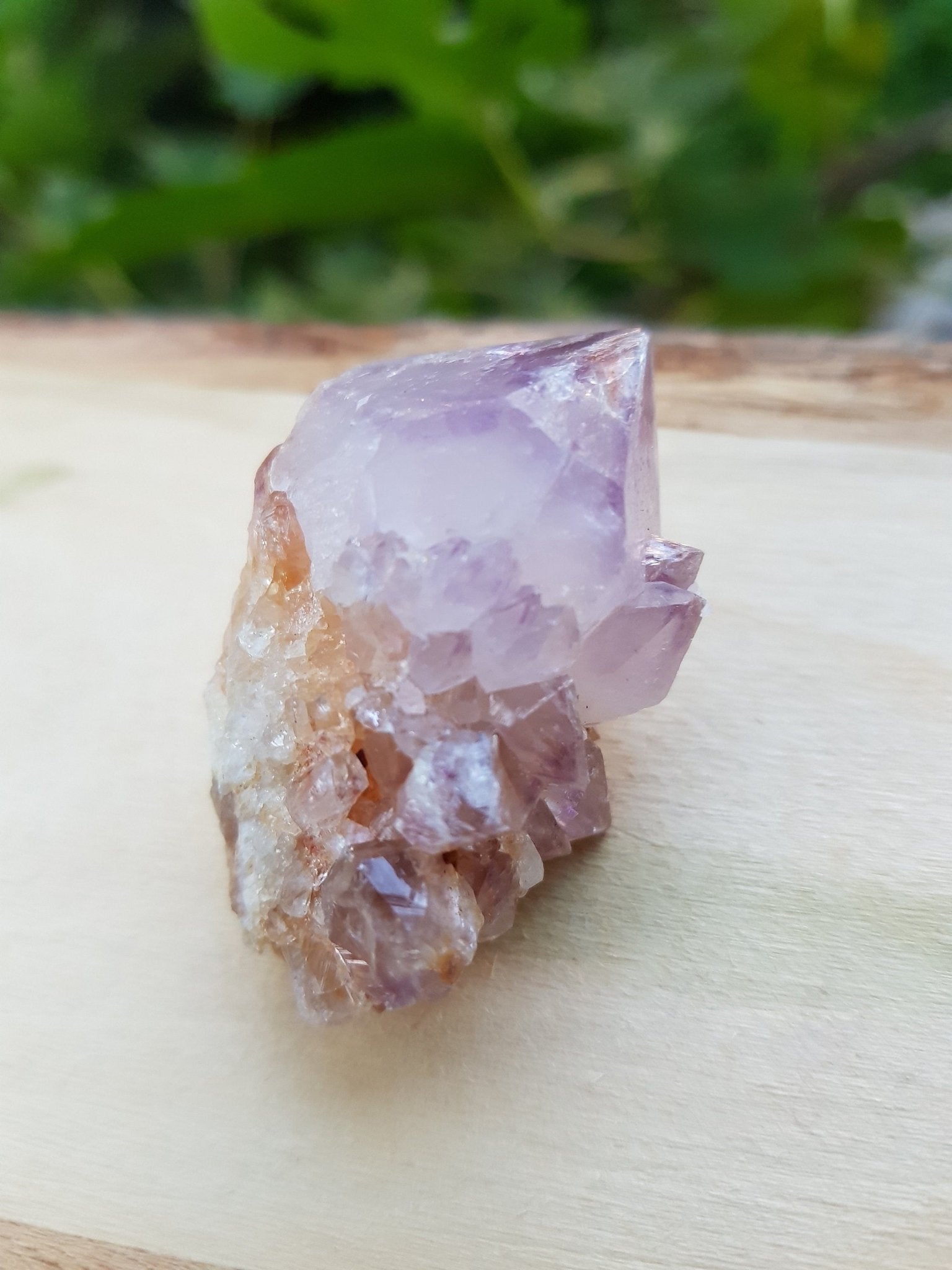 Amethyst Spirit Quartz Cluster: Natural Cactus Quartz Crystal - LunarGem - 