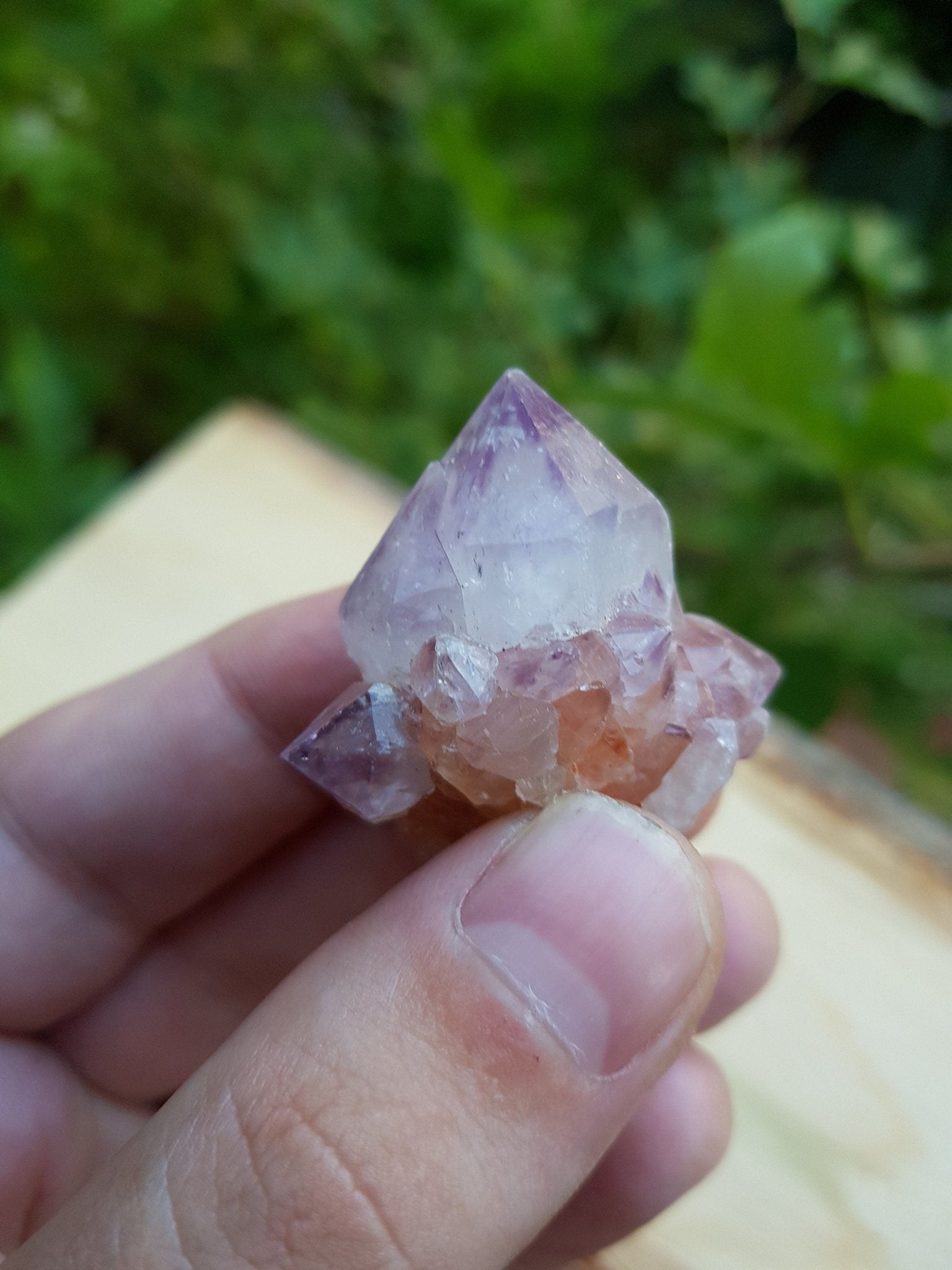 Amethyst Spirit Quartz Cluster: Natural Cactus Quartz Crystal - LunarGem - 