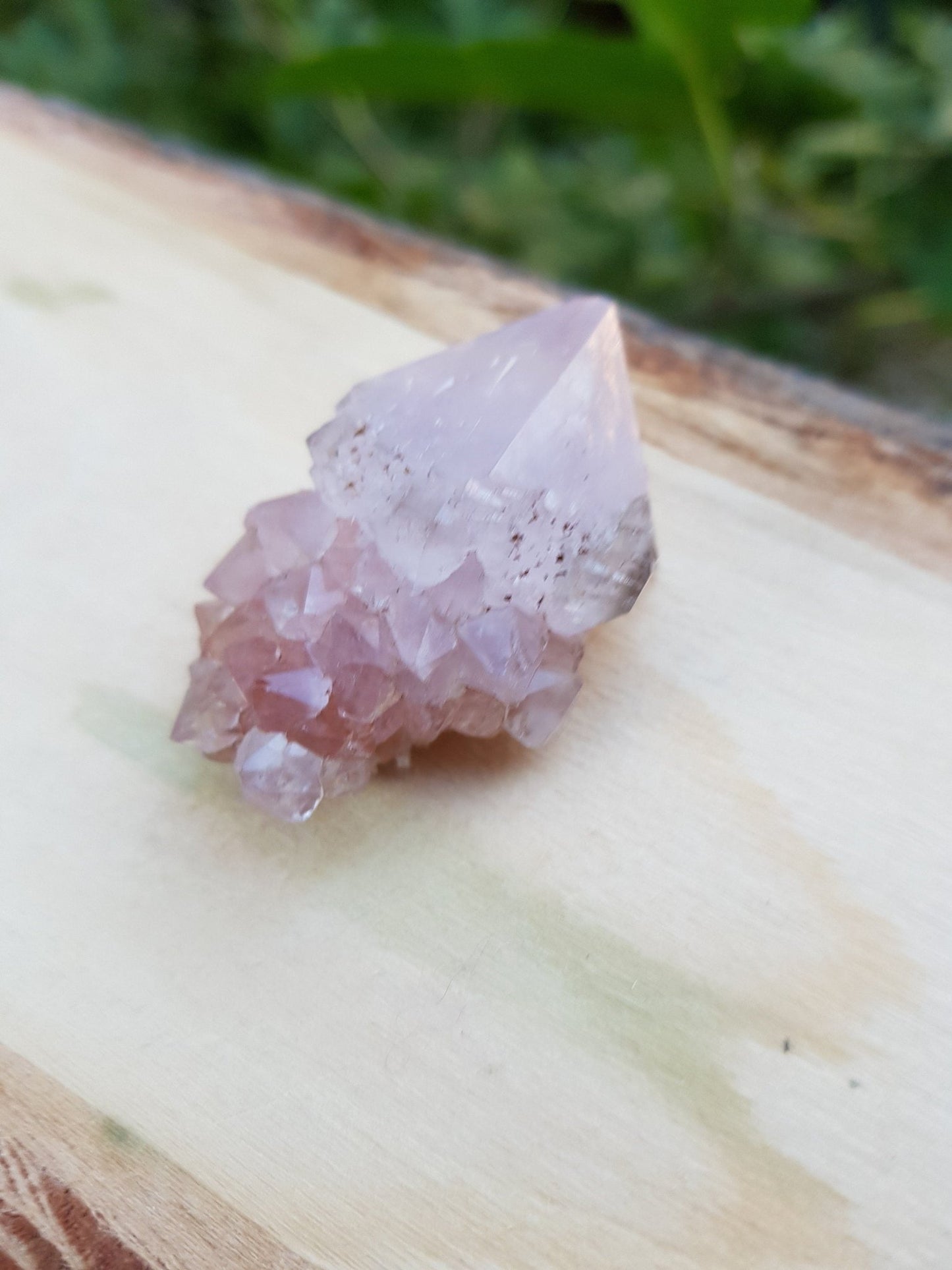 Amethyst Spirit Quartz Cluster: Natural Cactus Quartz Crystal - LunarGem - 