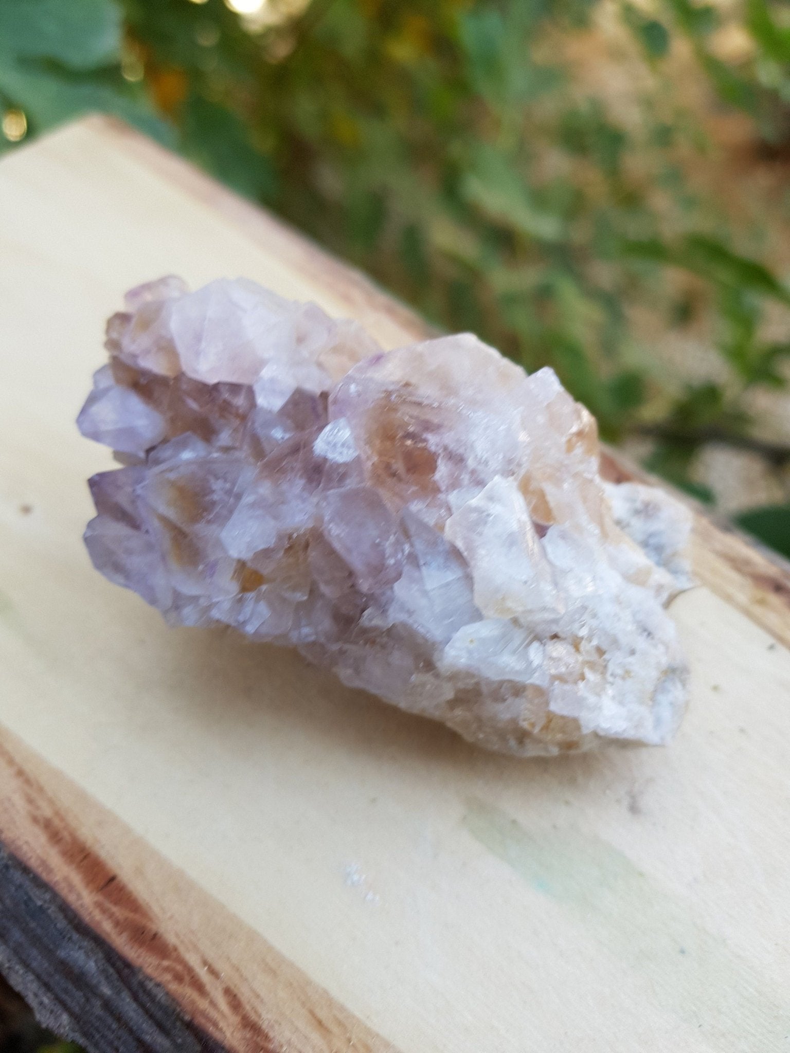 Amethyst Spirit Quartz Cluster: South African Cactus Quartz (119gm) - LunarGem - 