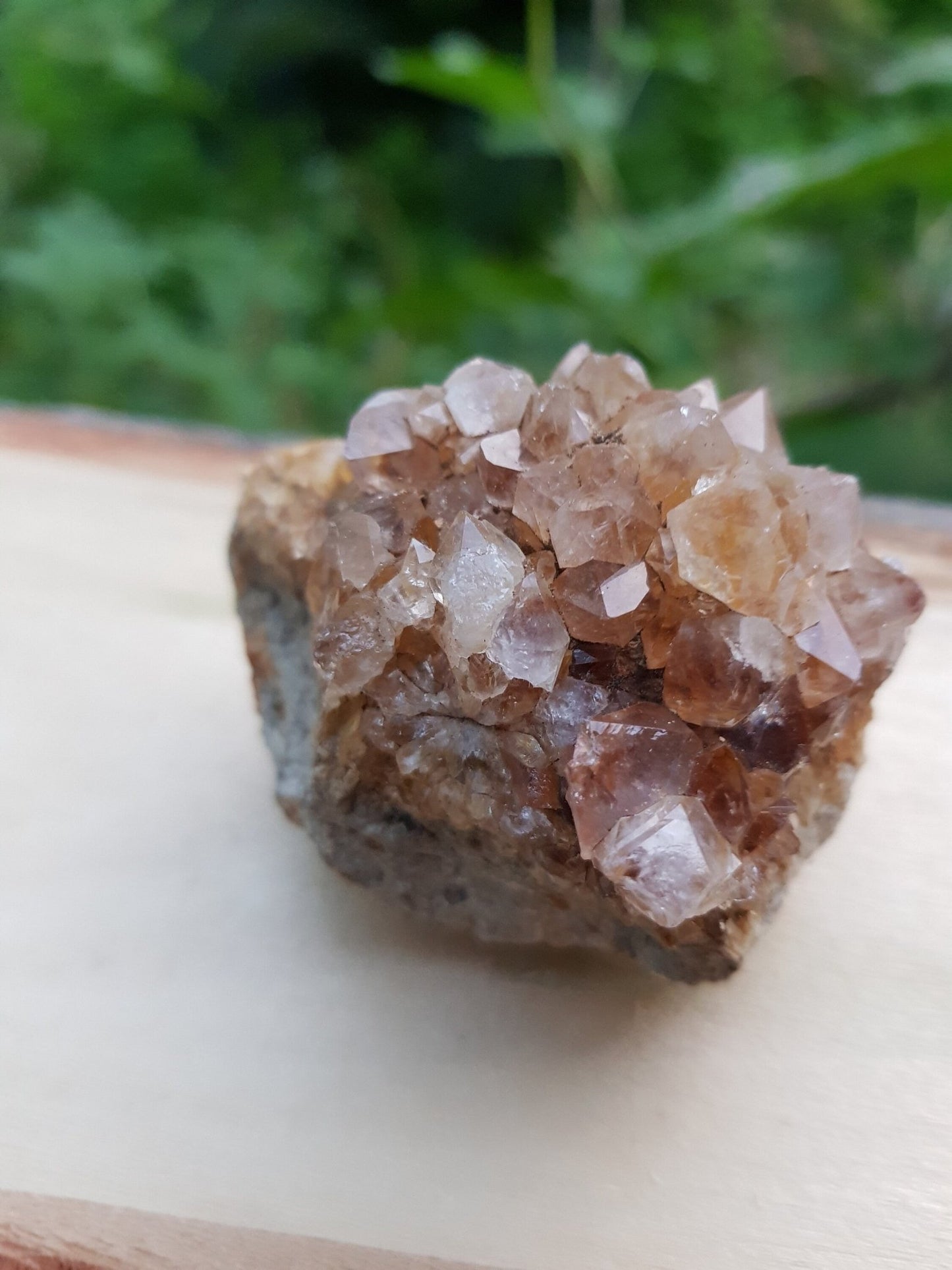 Citrine Spirit Quartz Cluster: Natural Cactus Amethyst, 92g - LunarGem - 