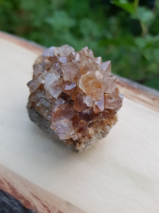 Citrine Spirit Quartz Cluster: Natural Cactus Amethyst, 92g - LunarGem - 