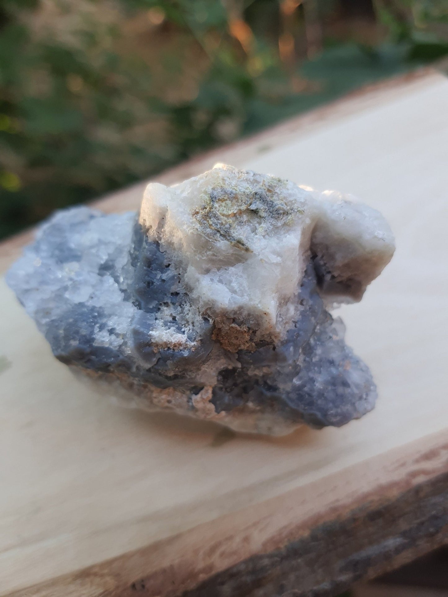 Druzy Blue Lace Agate Cluster, Raw Crystal Geode (101g) - LunarGem - 