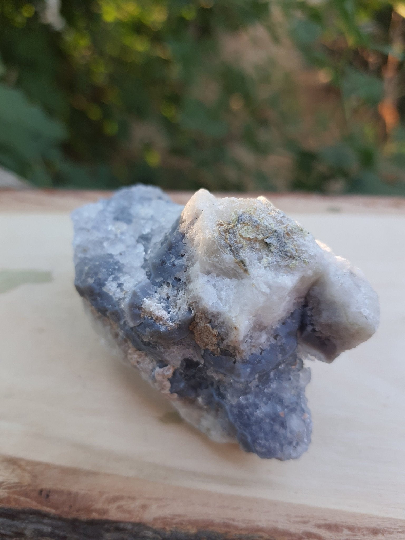 Druzy Blue Lace Agate Cluster, Raw Crystal Geode (101g) - LunarGem - 