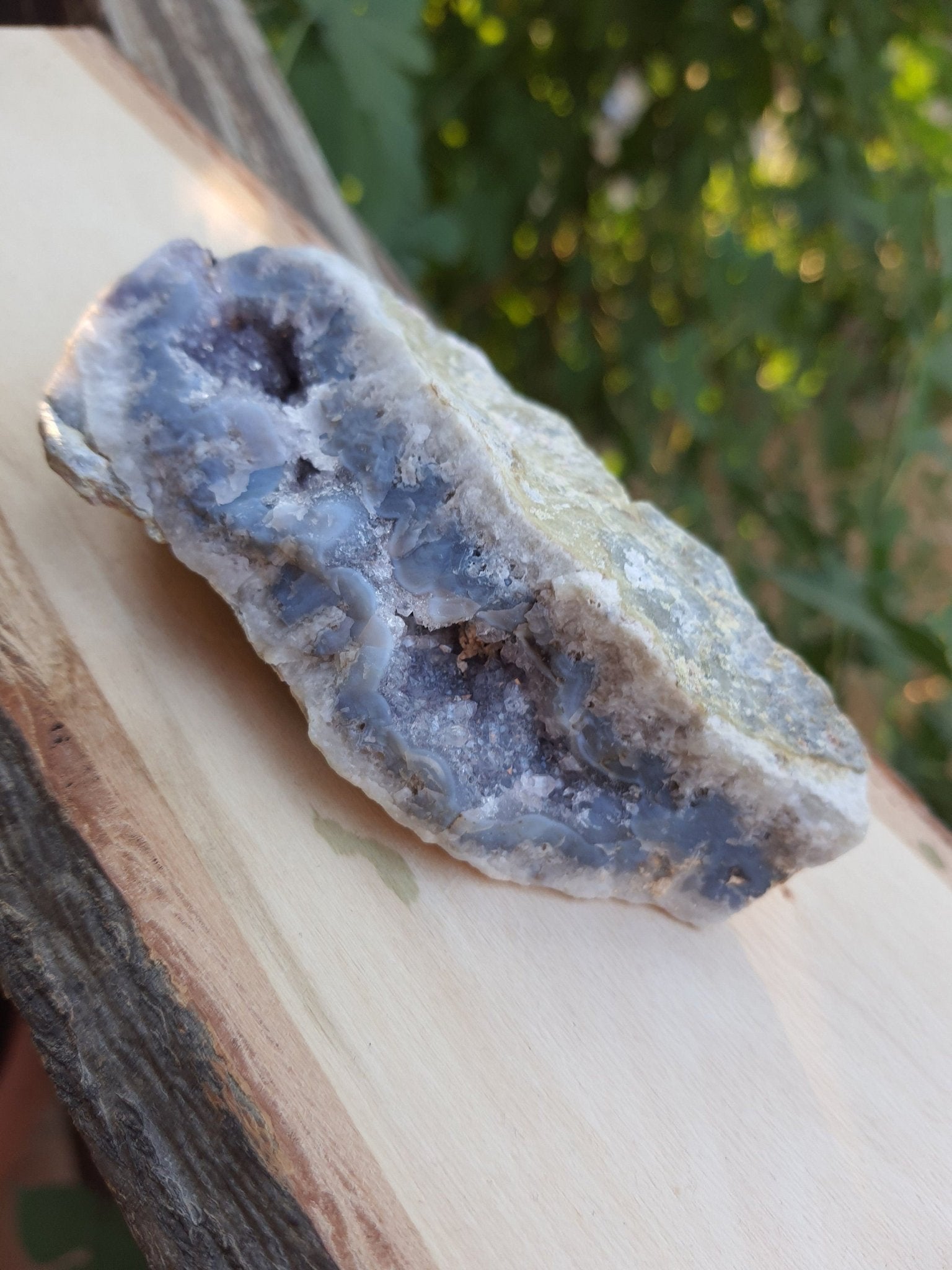 Druzy Blue Lace Agate Cluster: Sparkly Geode Crystal (144g) - LunarGem - 