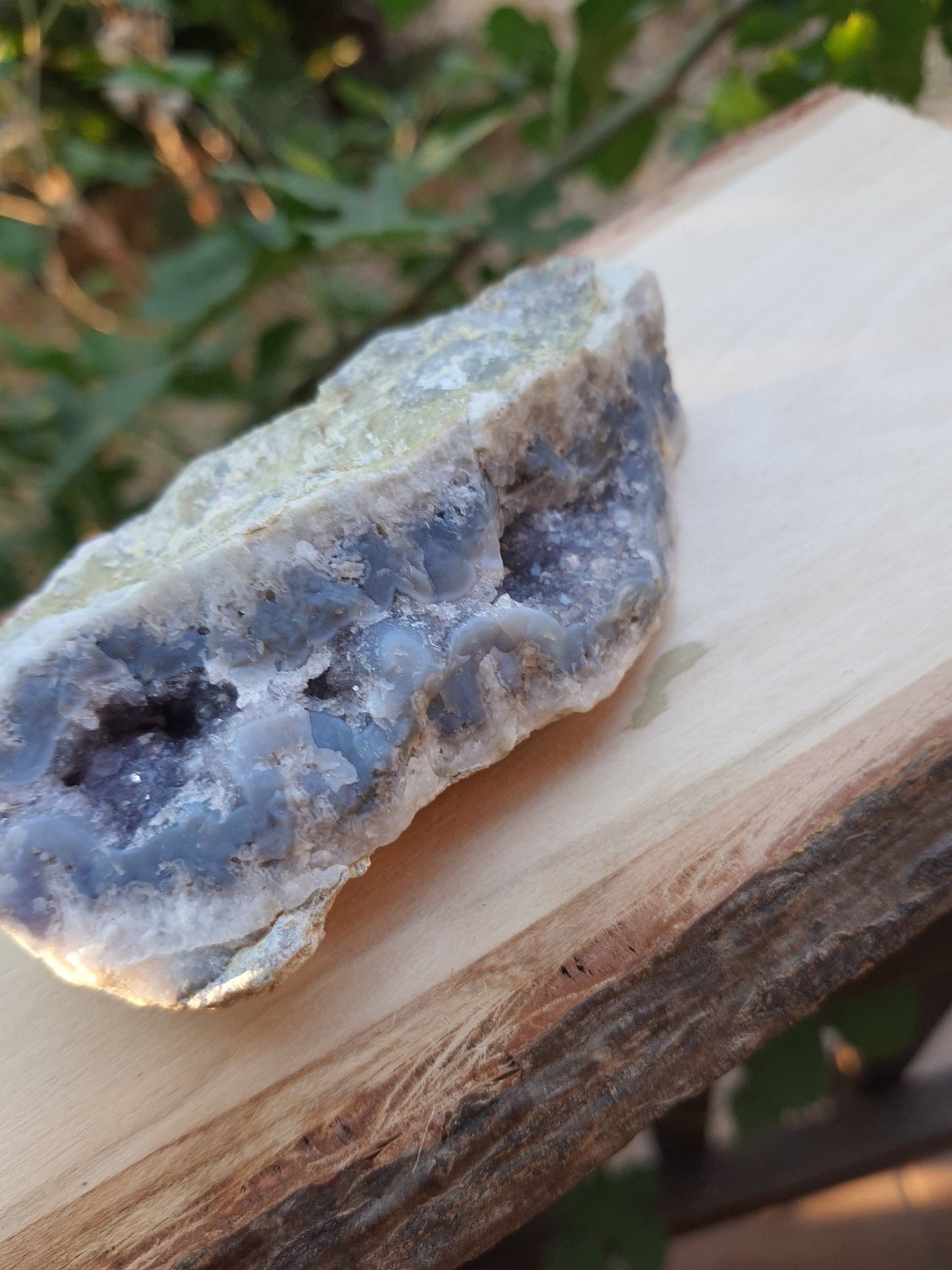 Druzy Blue Lace Agate Cluster: Sparkly Geode Crystal (144g) - LunarGem - 