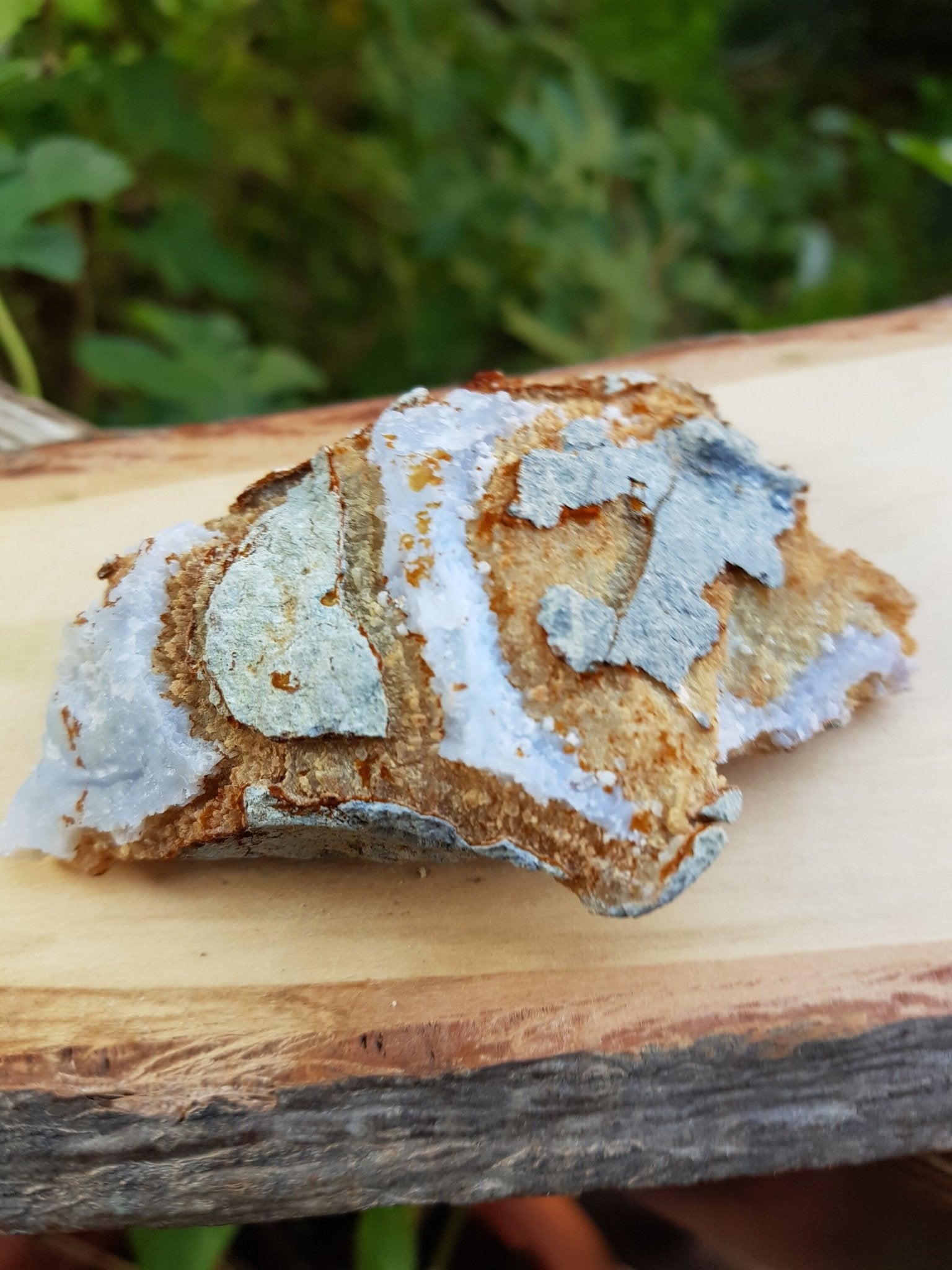 Druzy Blue Lace Agate Geode: Raw Crystal Cluster (145g) - LunarGem - 