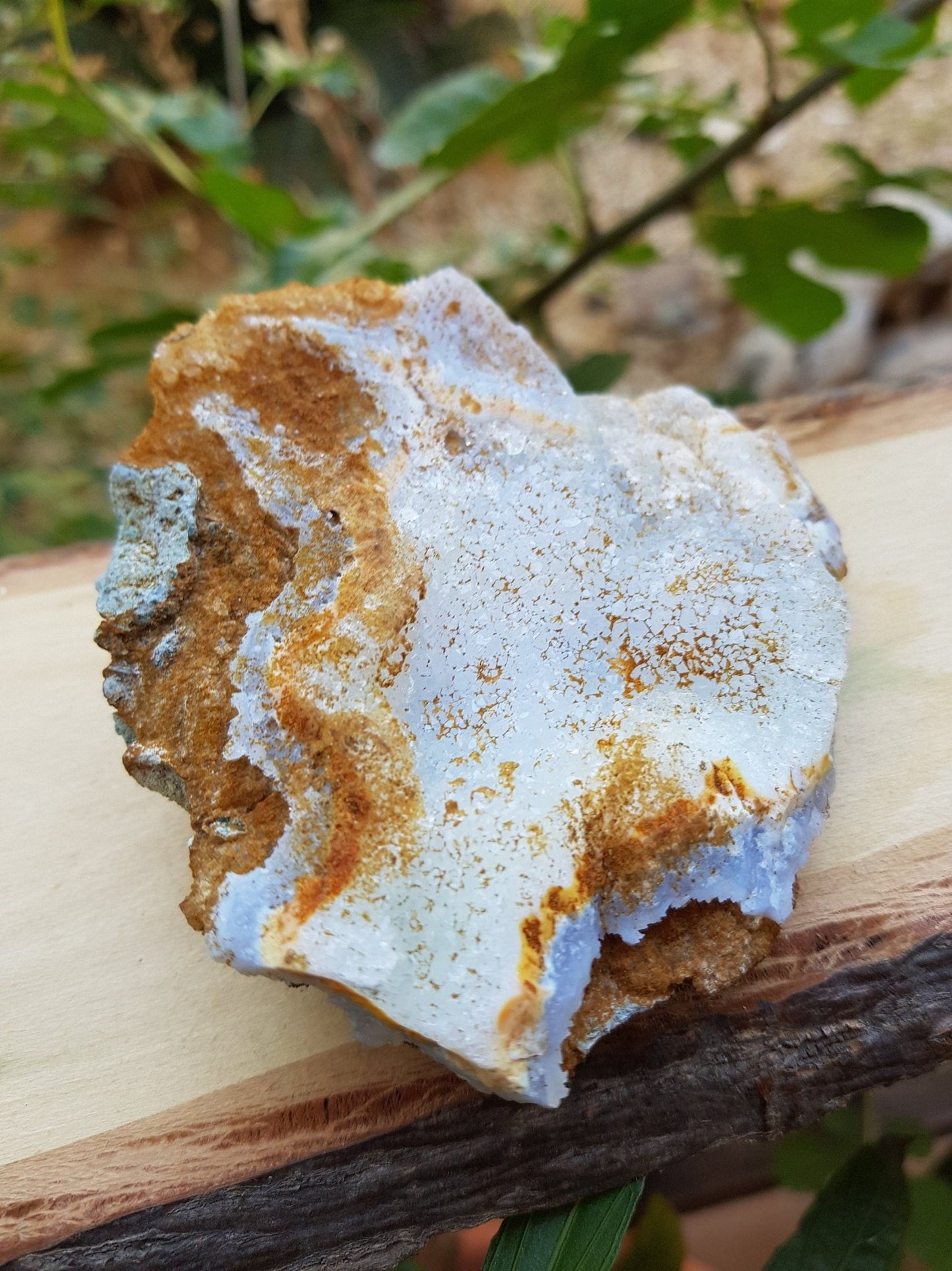 Druzy Blue Lace Agate Geode: Raw Crystal Cluster (298g) - LunarGem - 