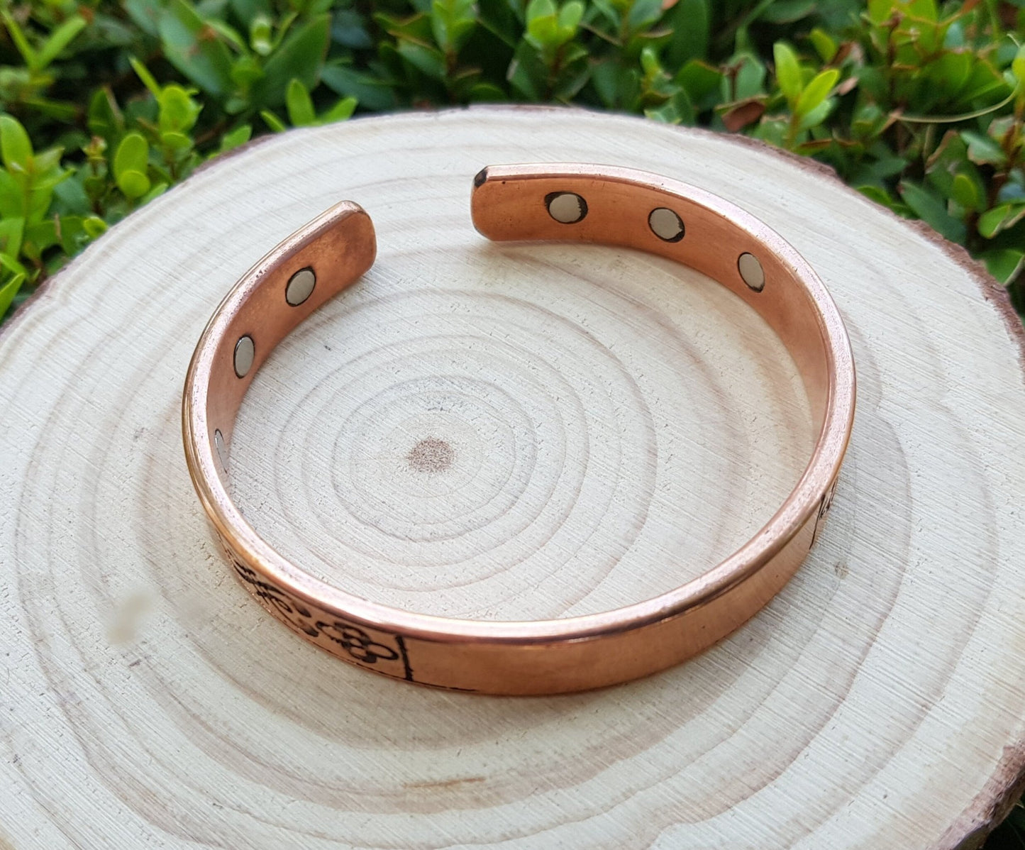 Etched Pure Copper Cuff Bracelet: Adjustable Celtic Design - LunarGem - Bracelets
