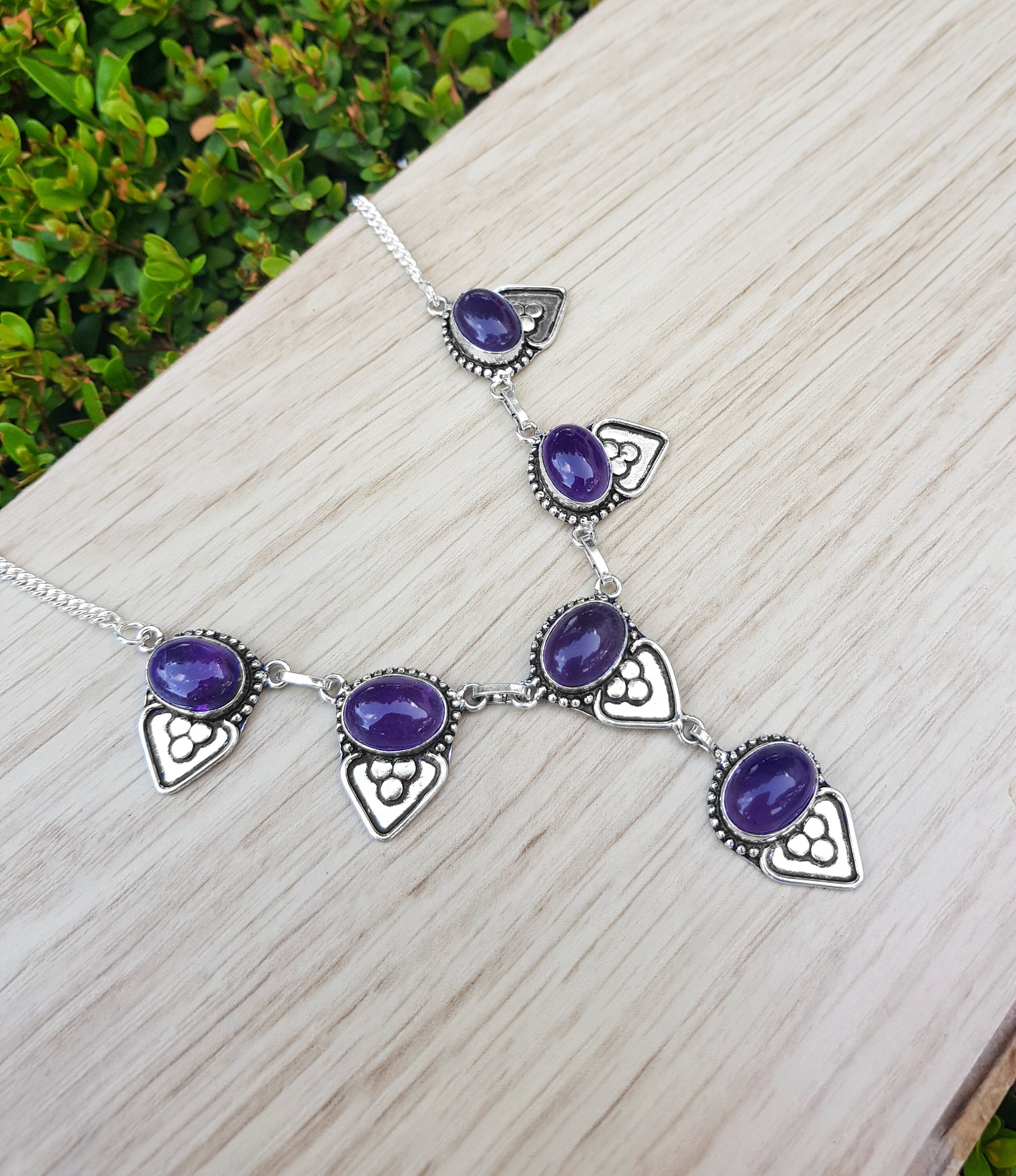 Amethyst necklace clearance and earring set