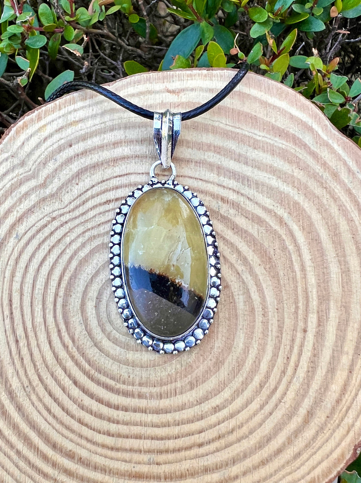 Sterling Silver Dragon Septarian Pendant, One-of-a-Kind Boho Necklace