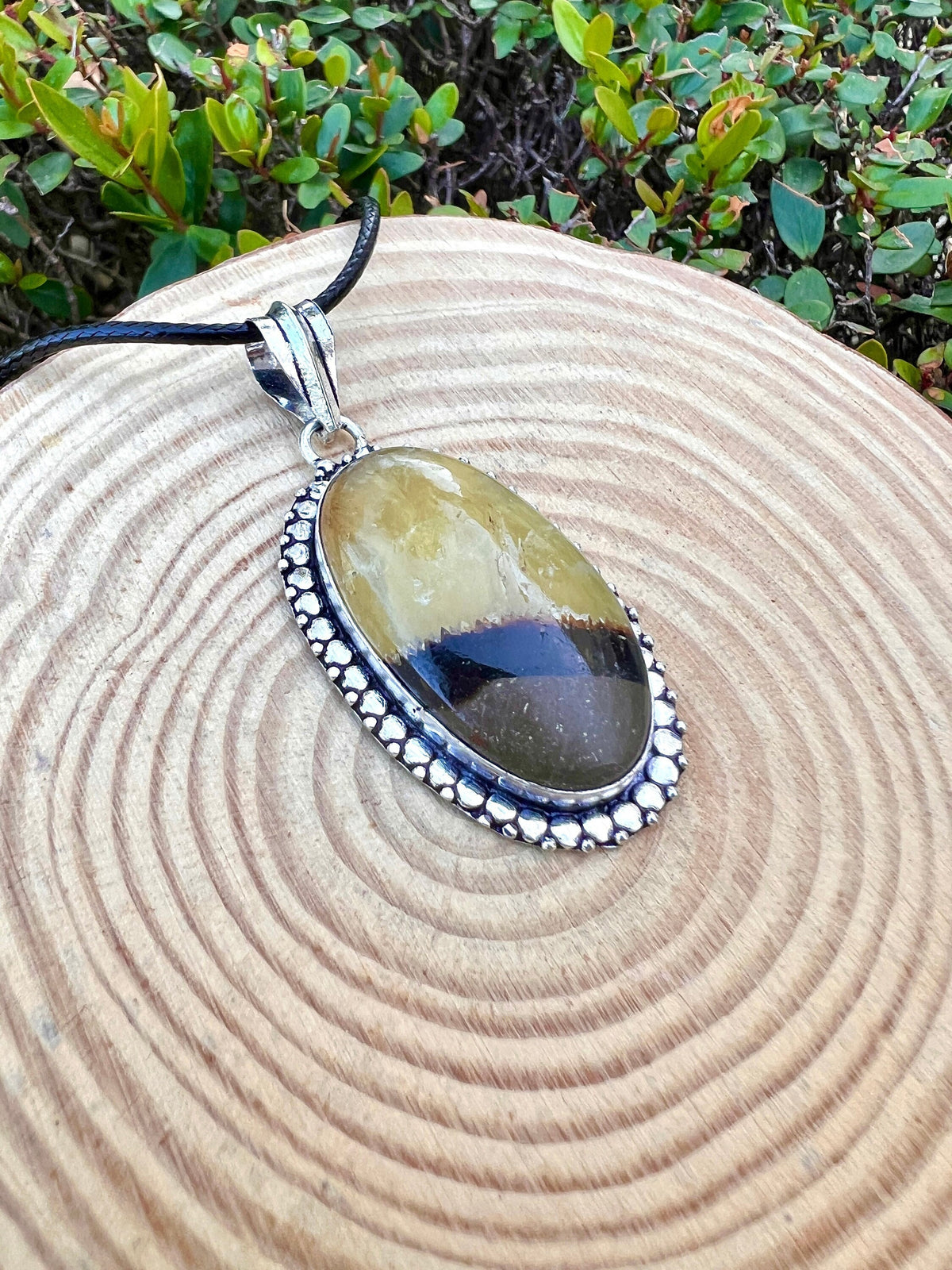 Sterling Silver Dragon Septarian Pendant, One-of-a-Kind Boho Necklace