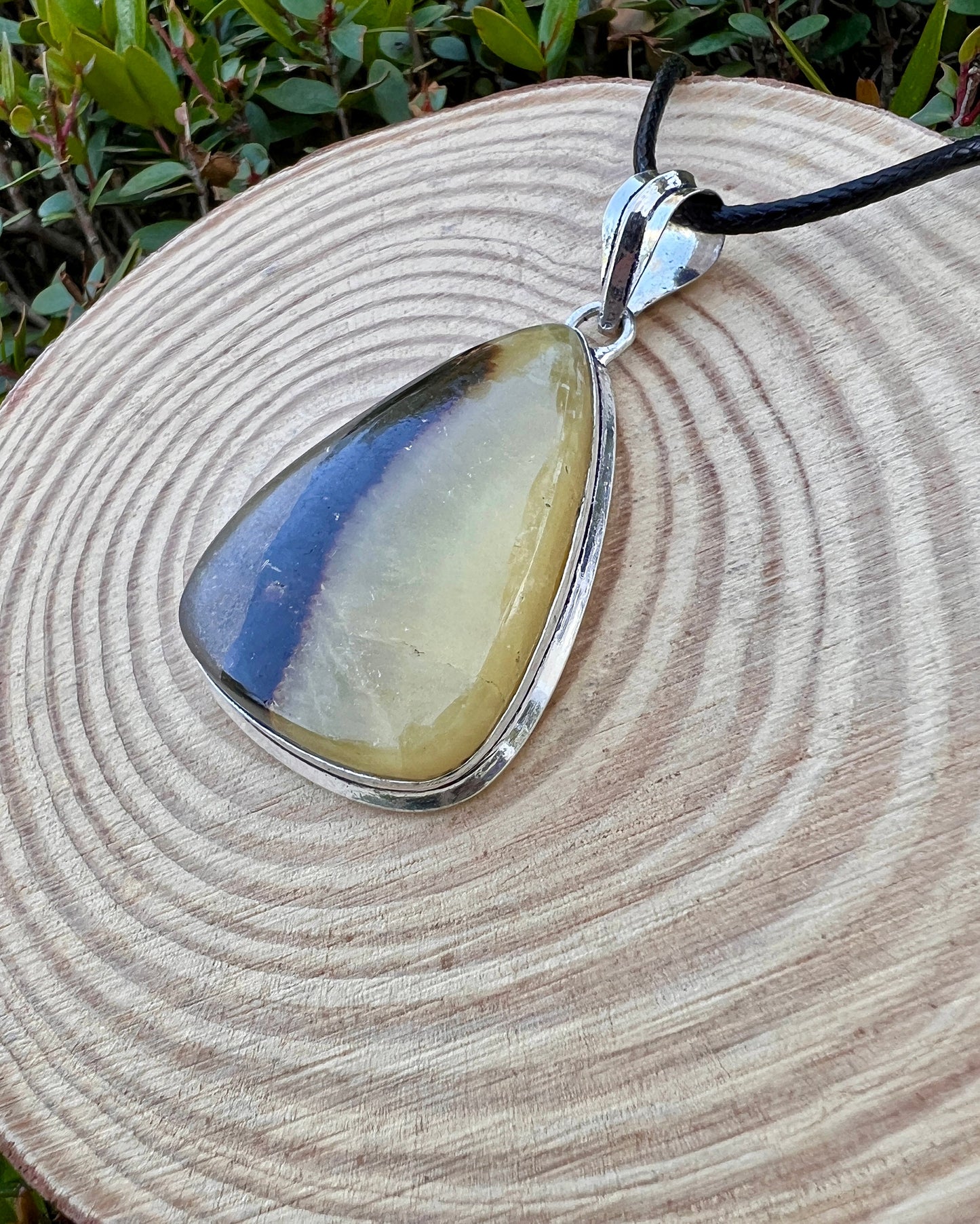 Sterling Silver Dragon Septarian Pendant: One-of-a-Kind Gemstone Necklace