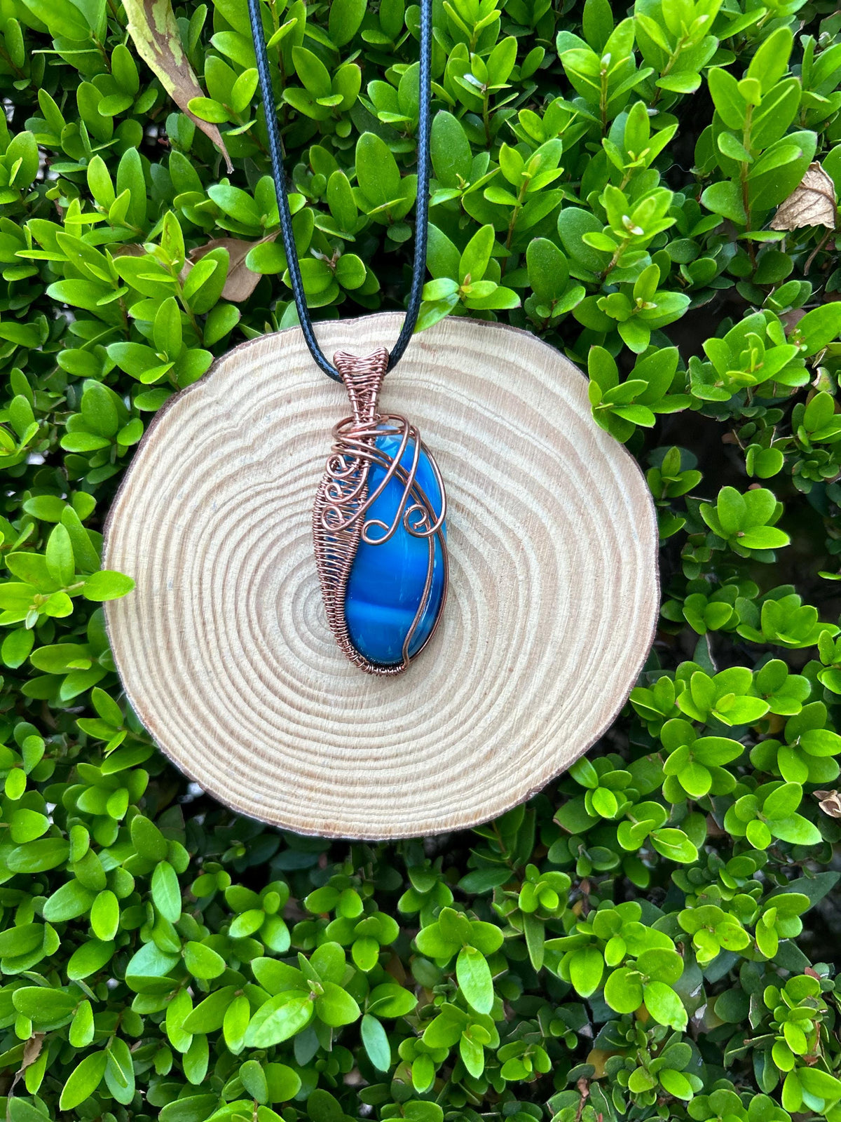Agate Wire Wrapped Necklace, Statement Pendant, Boho Crystal Necklace
