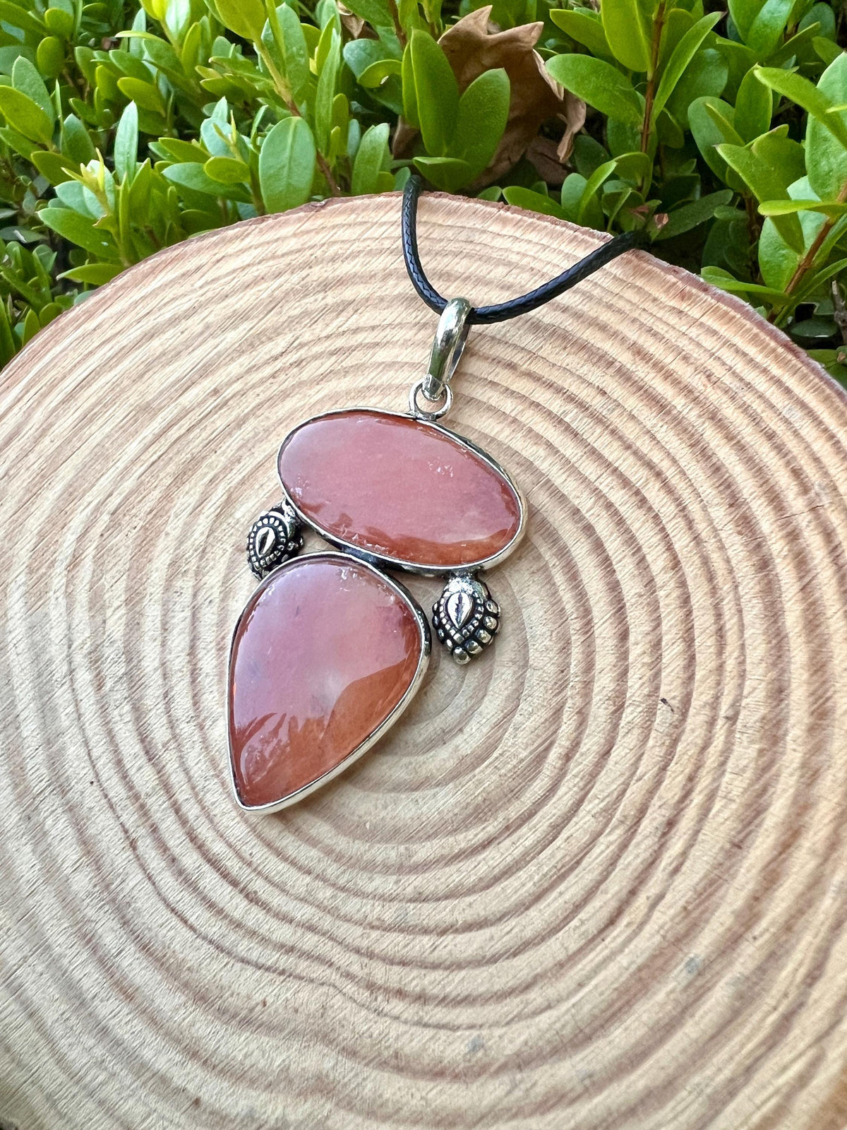 Multi Stone Carnelian Pendant In Sterling Silver, Statement Pendant