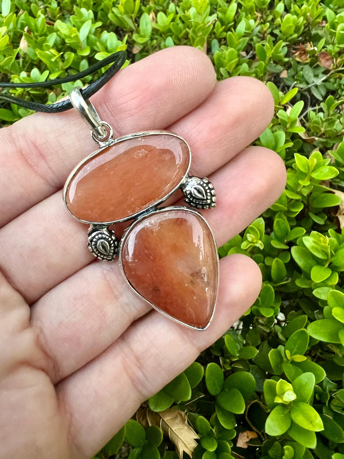 Multi Stone Carnelian Pendant In Sterling Silver, Statement Pendant