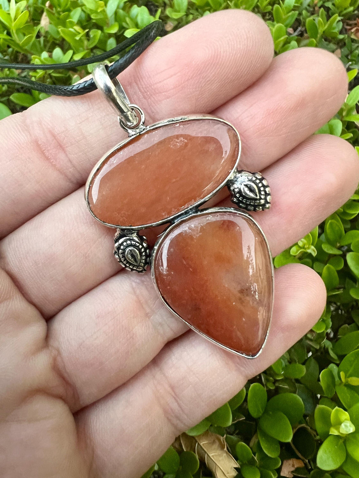 Multi Stone Carnelian Pendant In Sterling Silver, Statement Pendant